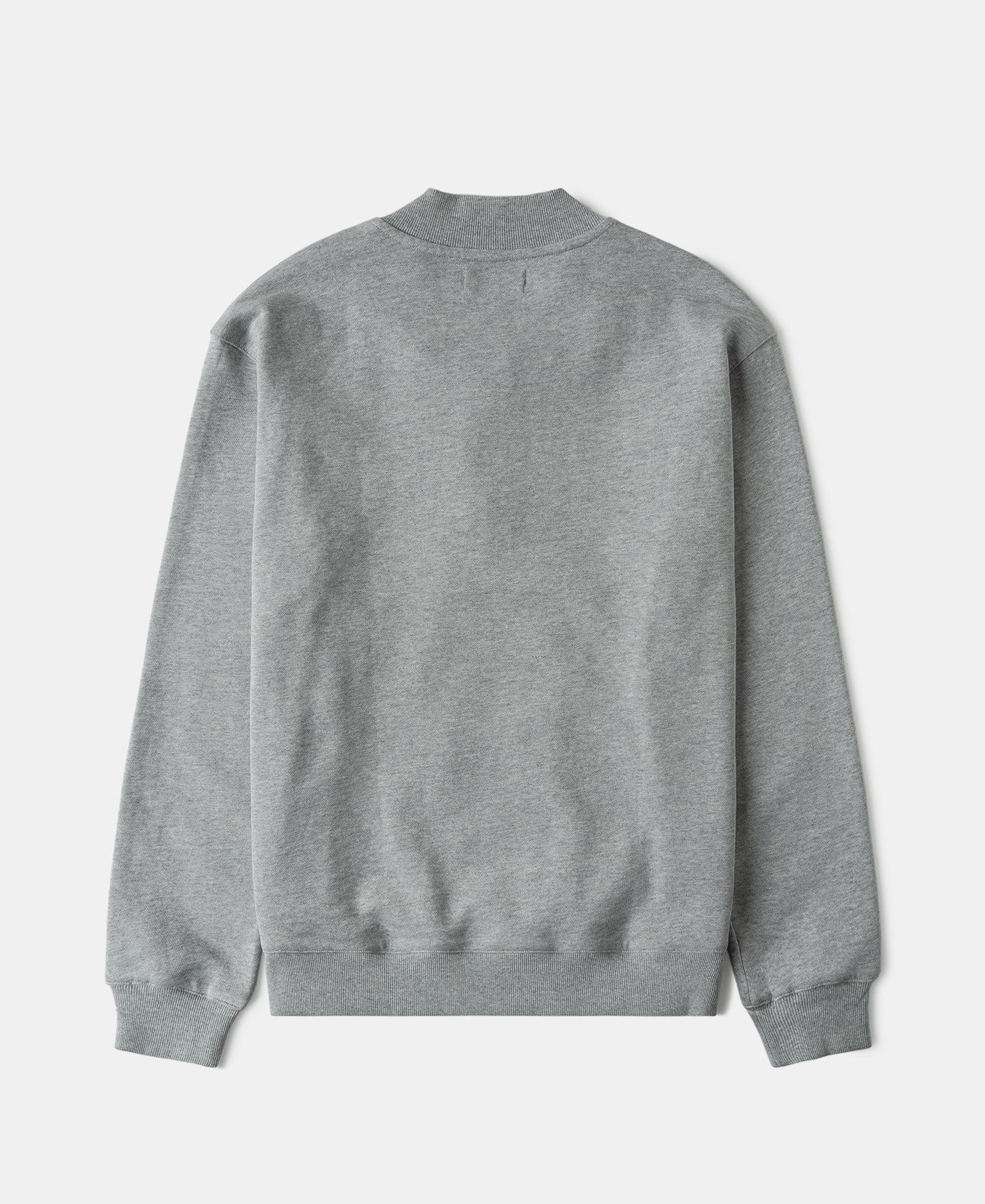 Vintage Baseball Collar Quarter-Zip Sweatshirt - Gray