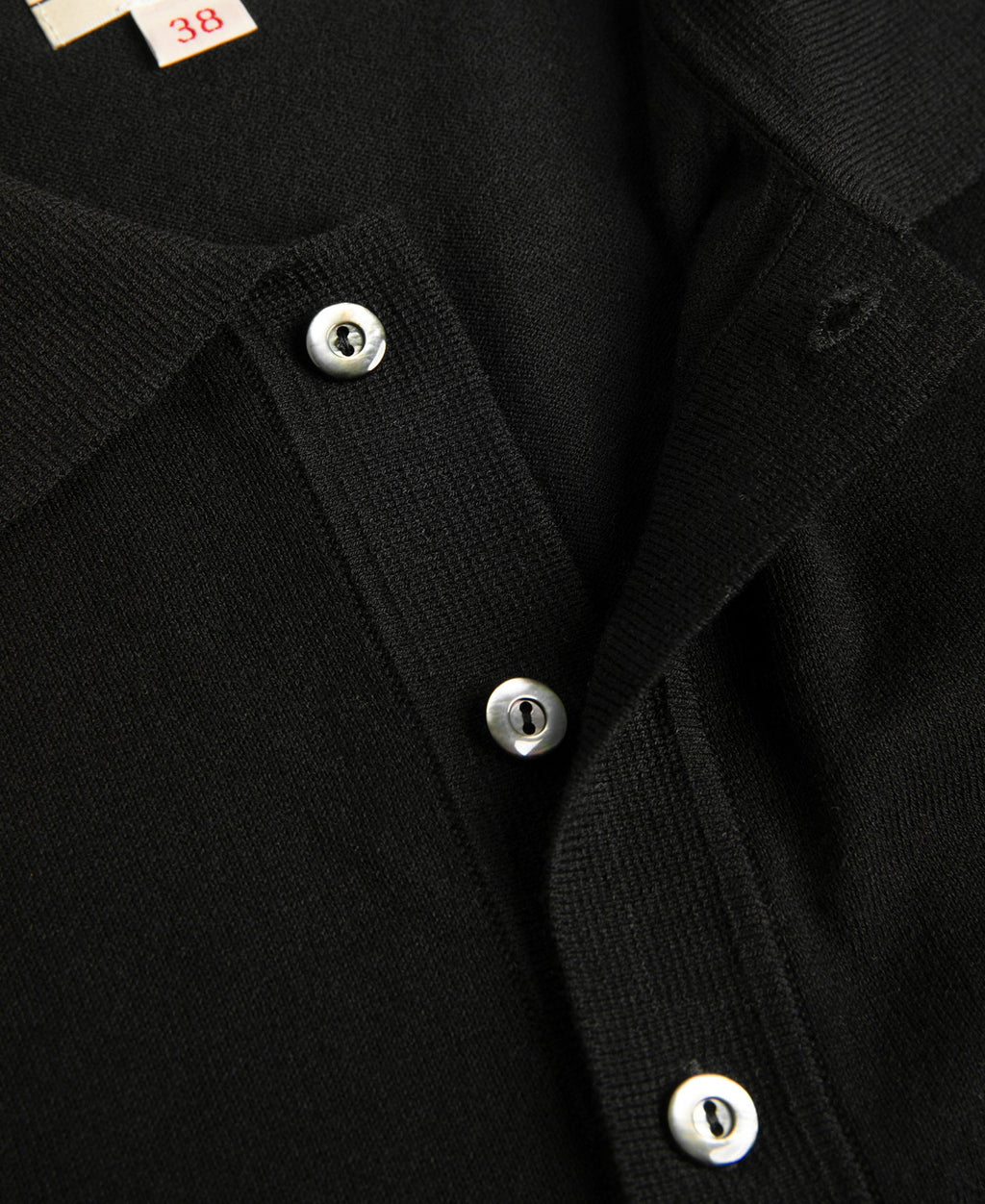 High-Twist Cotton Knit Polo - Black