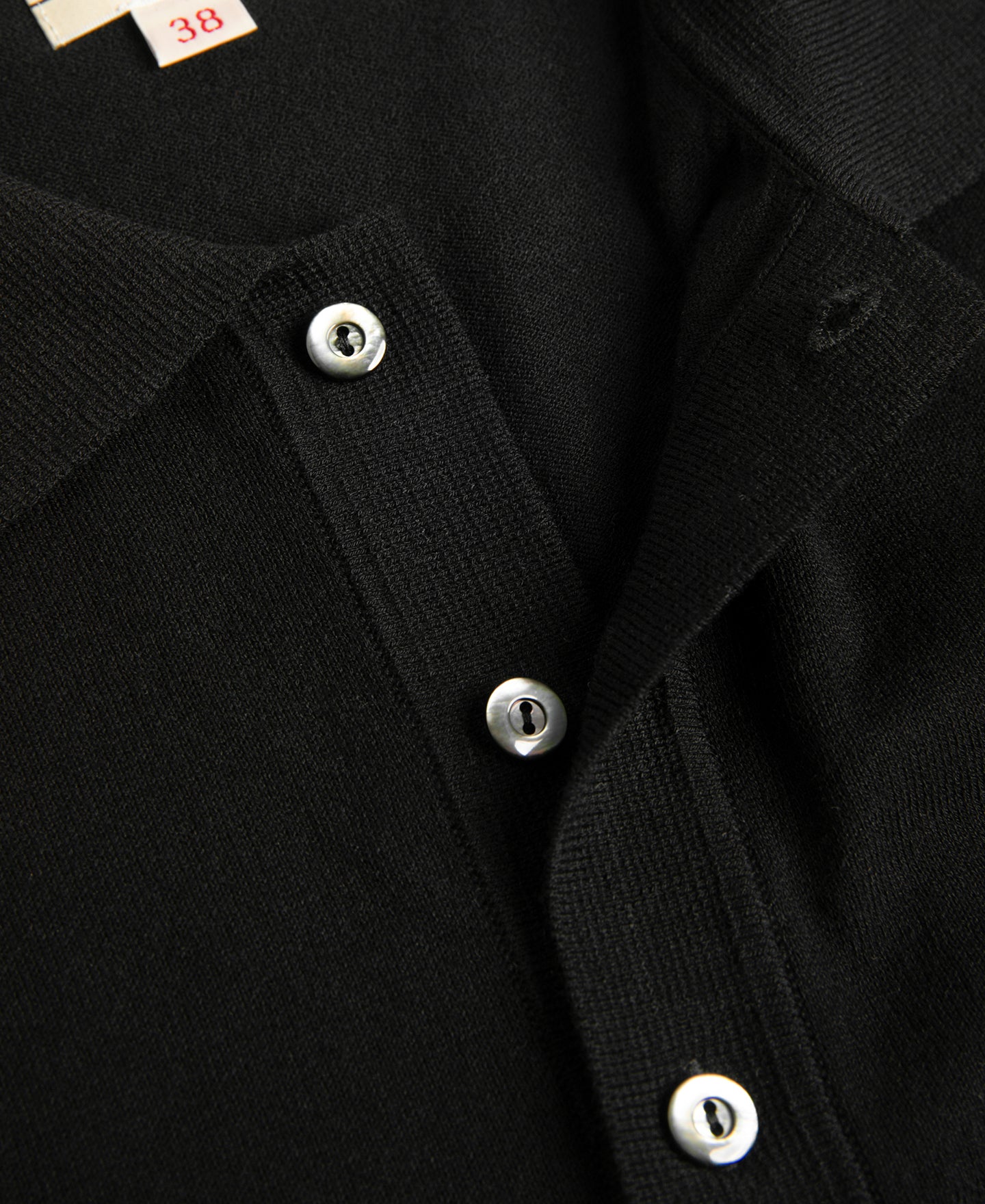 High-Twist Cotton Knit Polo - Black