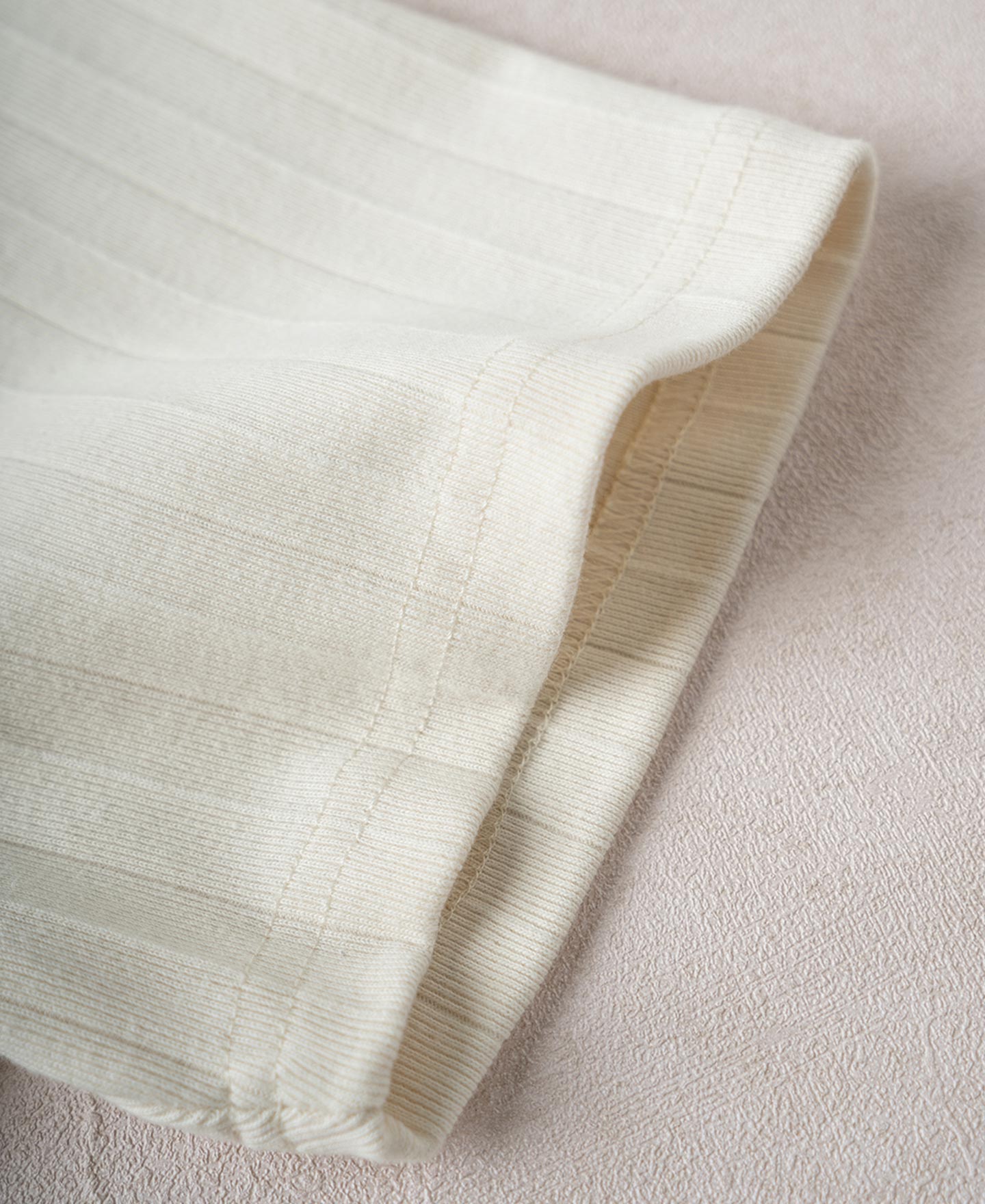 Heavyweight Ribbed Cotton Pocket T-Shirt - Oatmeal White