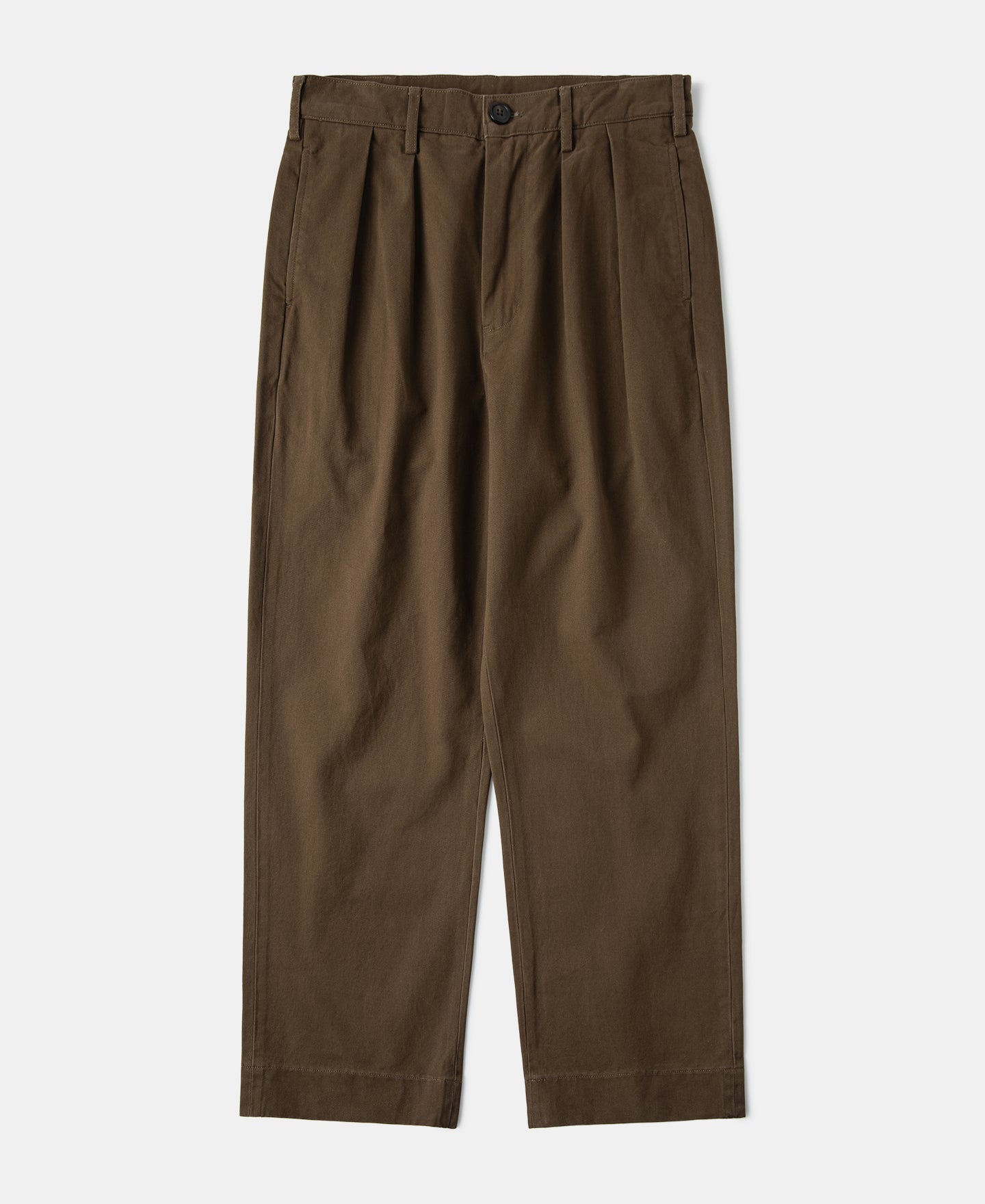 Classic Fit Two-Pleated Chino - Brown