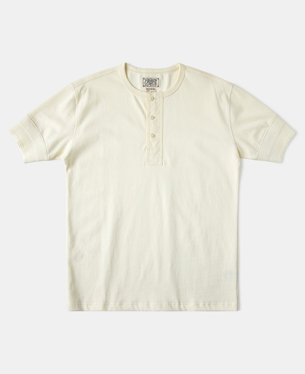 Vintage Short Sleeve Henley T-Shirt - Cream