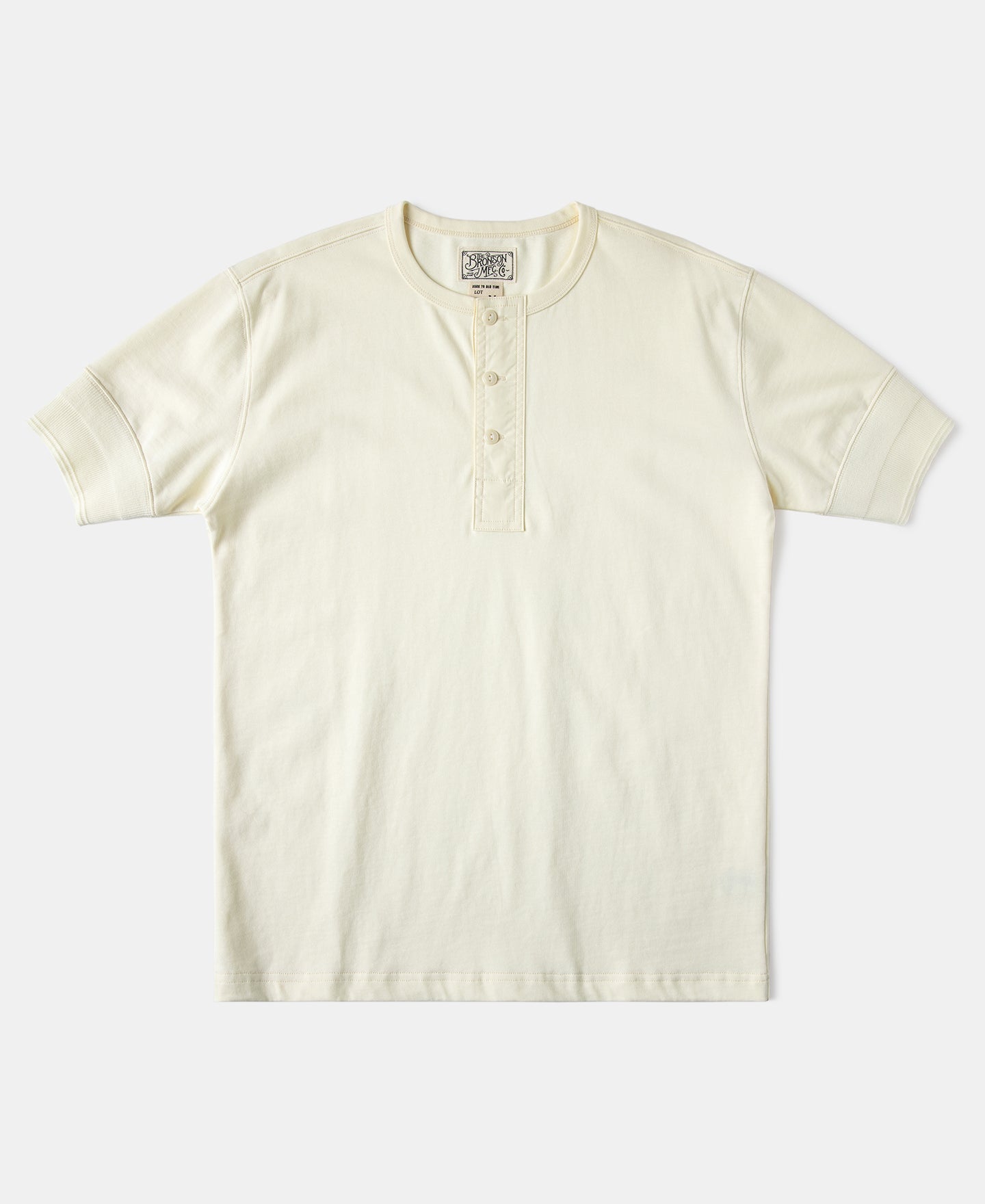 Vintage Short Sleeve Henley T-Shirt - Cream