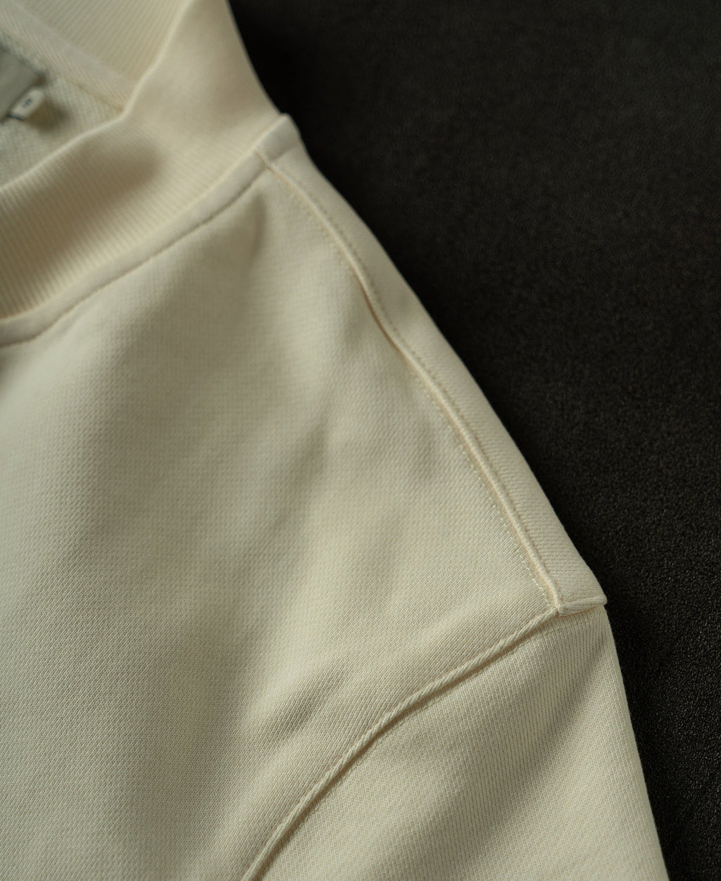 Vintage Baseball Collar Quarter-Zip Sweatshirt - Apricot