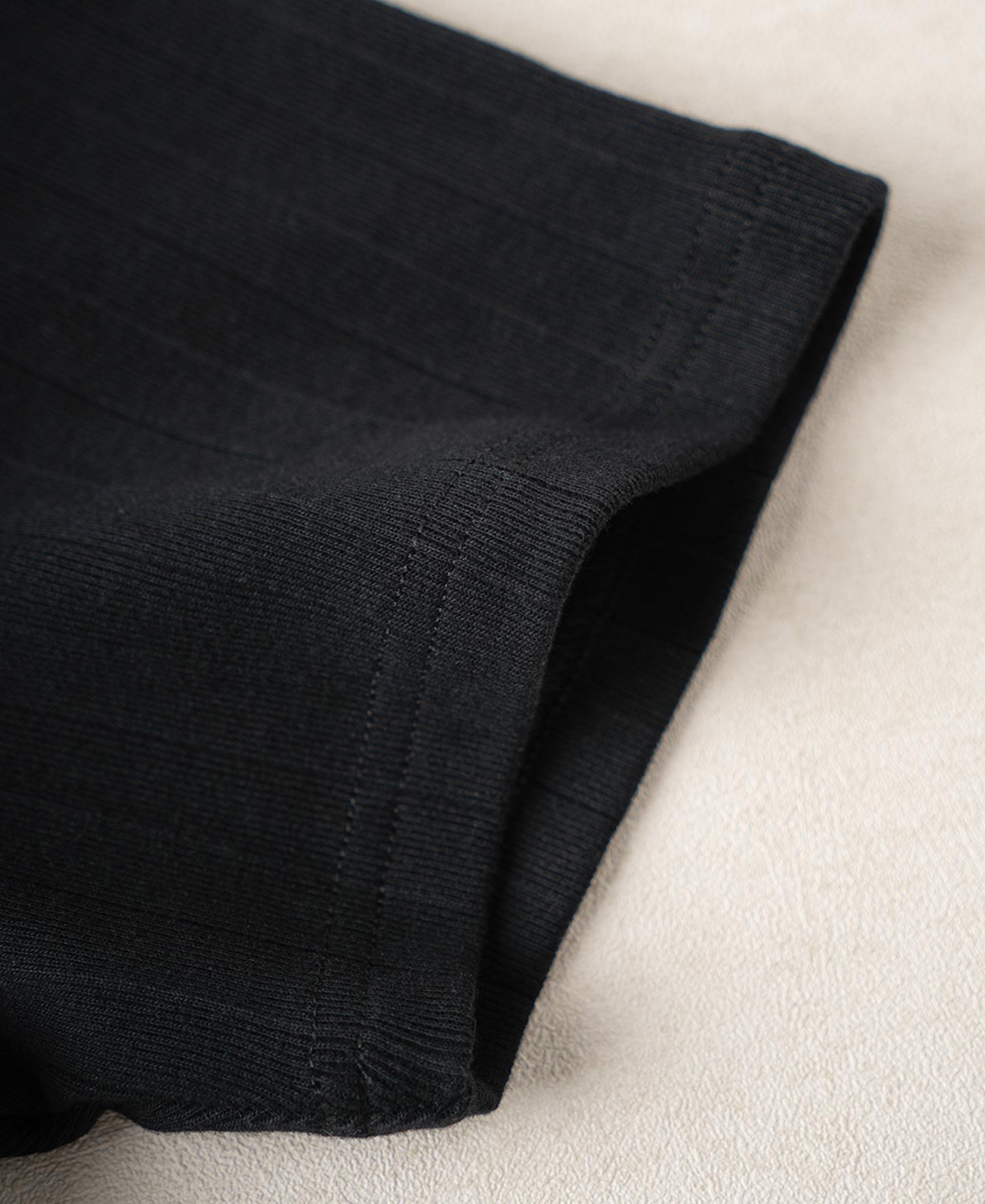 Heavyweight Ribbed Cotton Pocket T-Shirt - Vintage Black