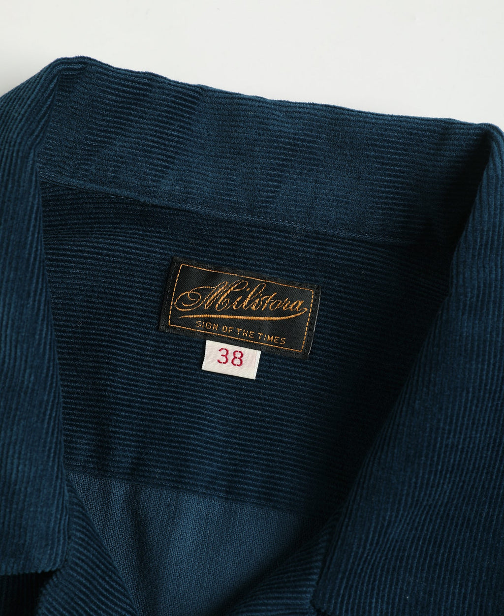 Corduroy Open Collar Shirt - Indigo