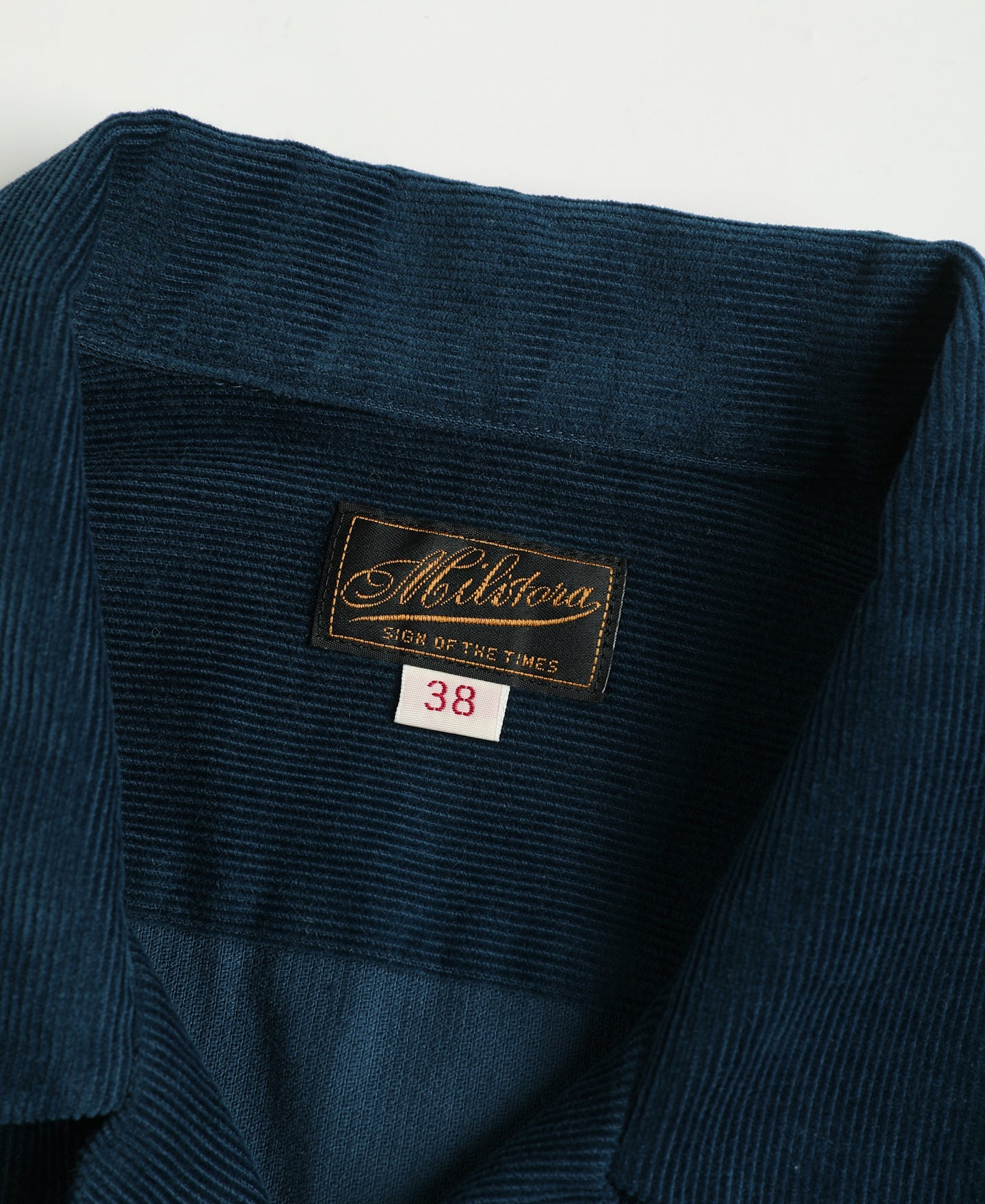 Corduroy Open Collar Shirt - Indigo