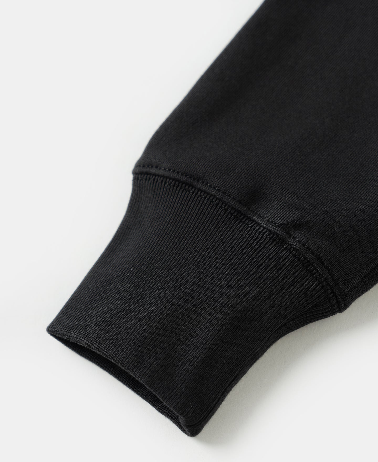 1940s Plain Set-in Crewneck Sweatshirt - Black