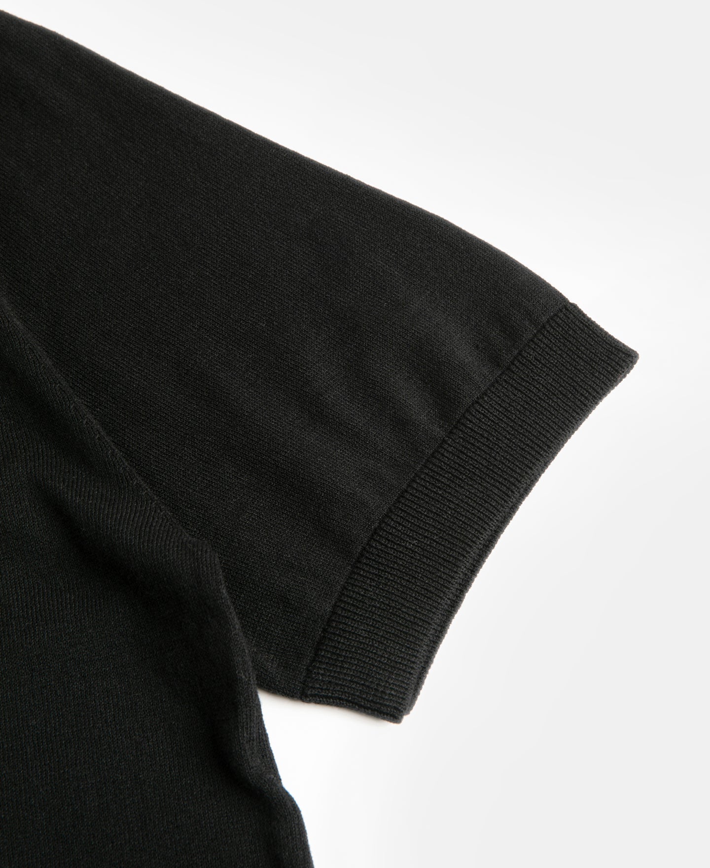 High-Twist Cotton Knit Polo - Black