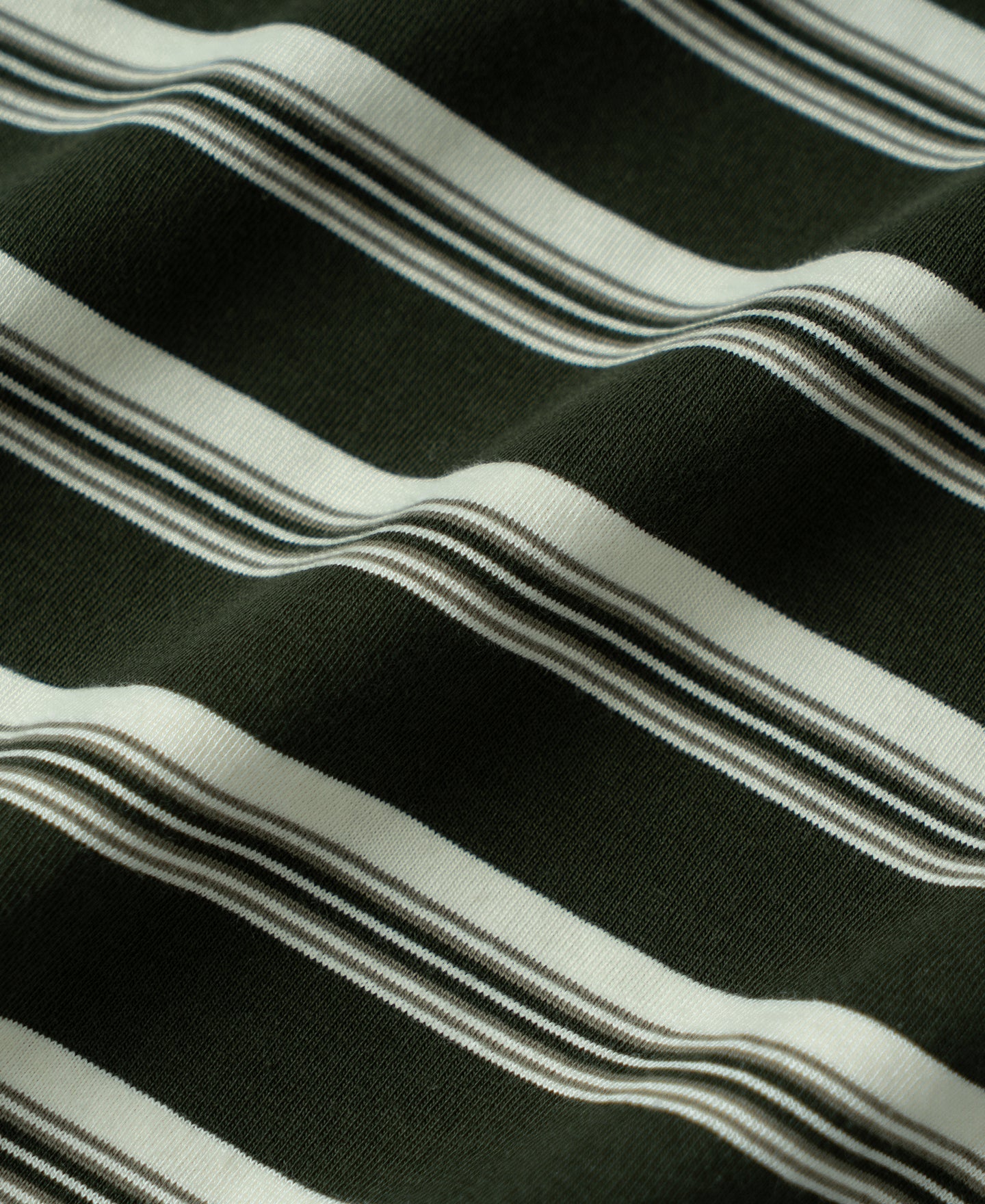 Heavyweight Stripe Crewneck Long Sleeve T-Shirt - White/Green