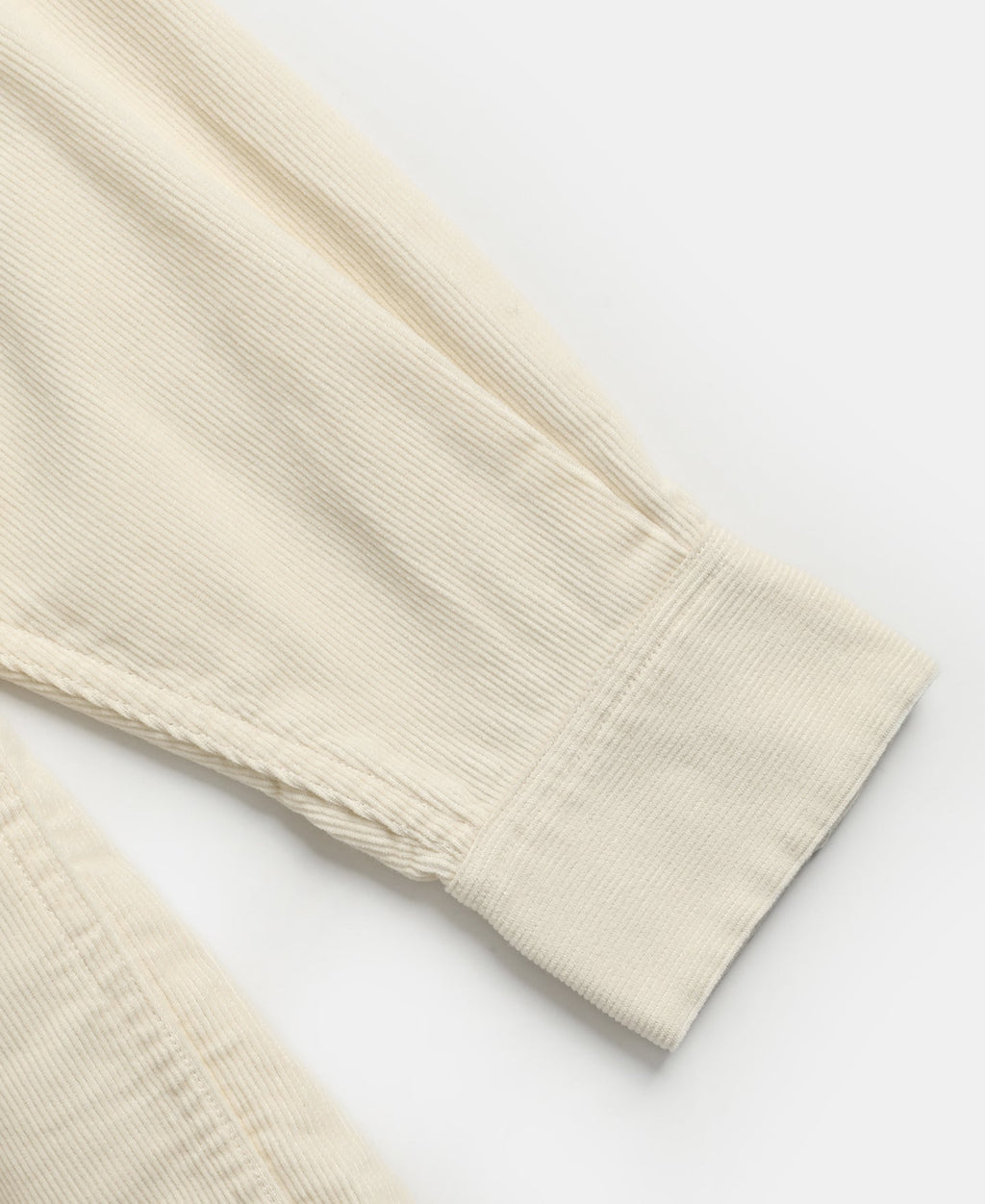 Corduroy Open Collar Shirt - Cream