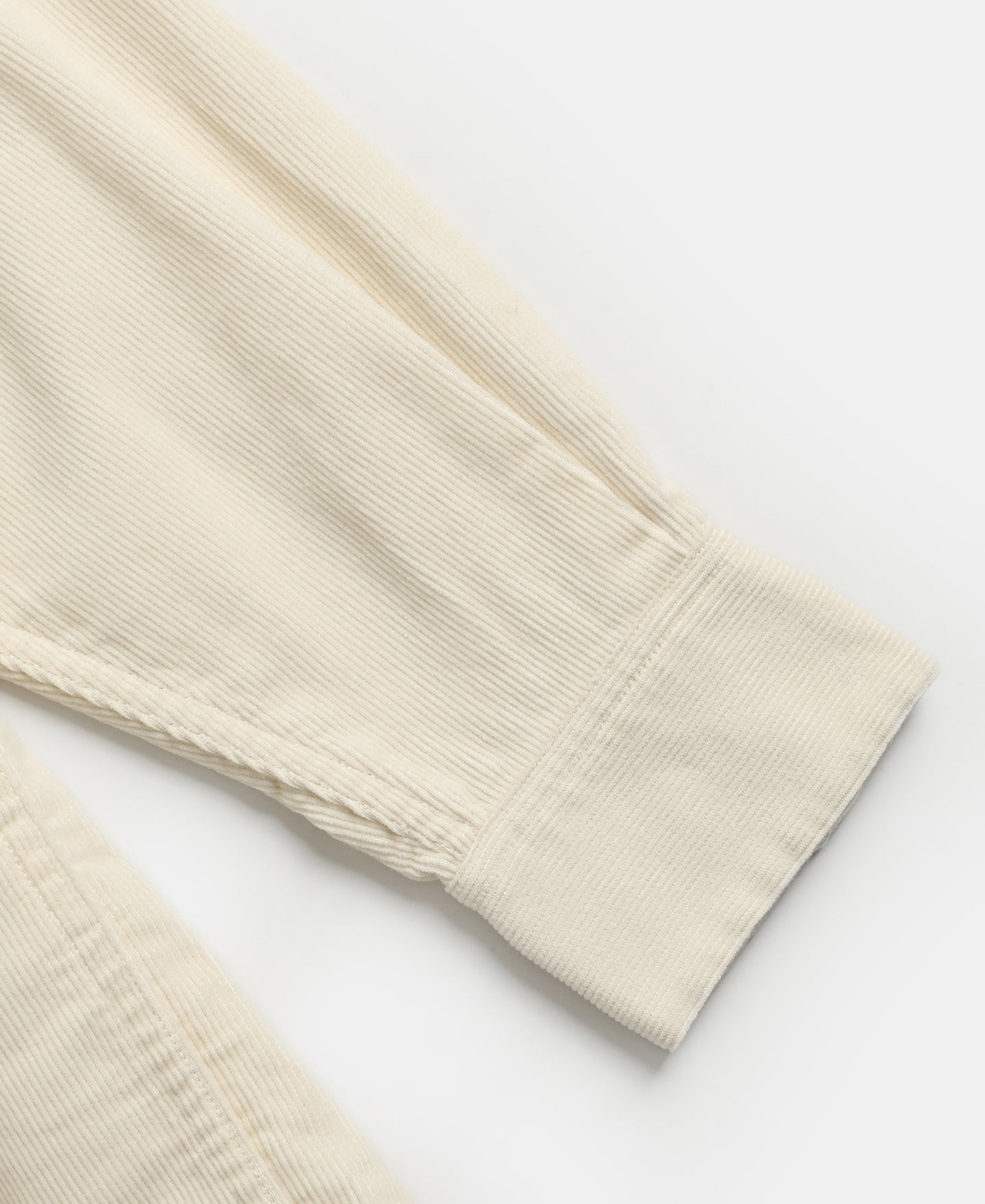 Corduroy Open Collar Shirt - Cream