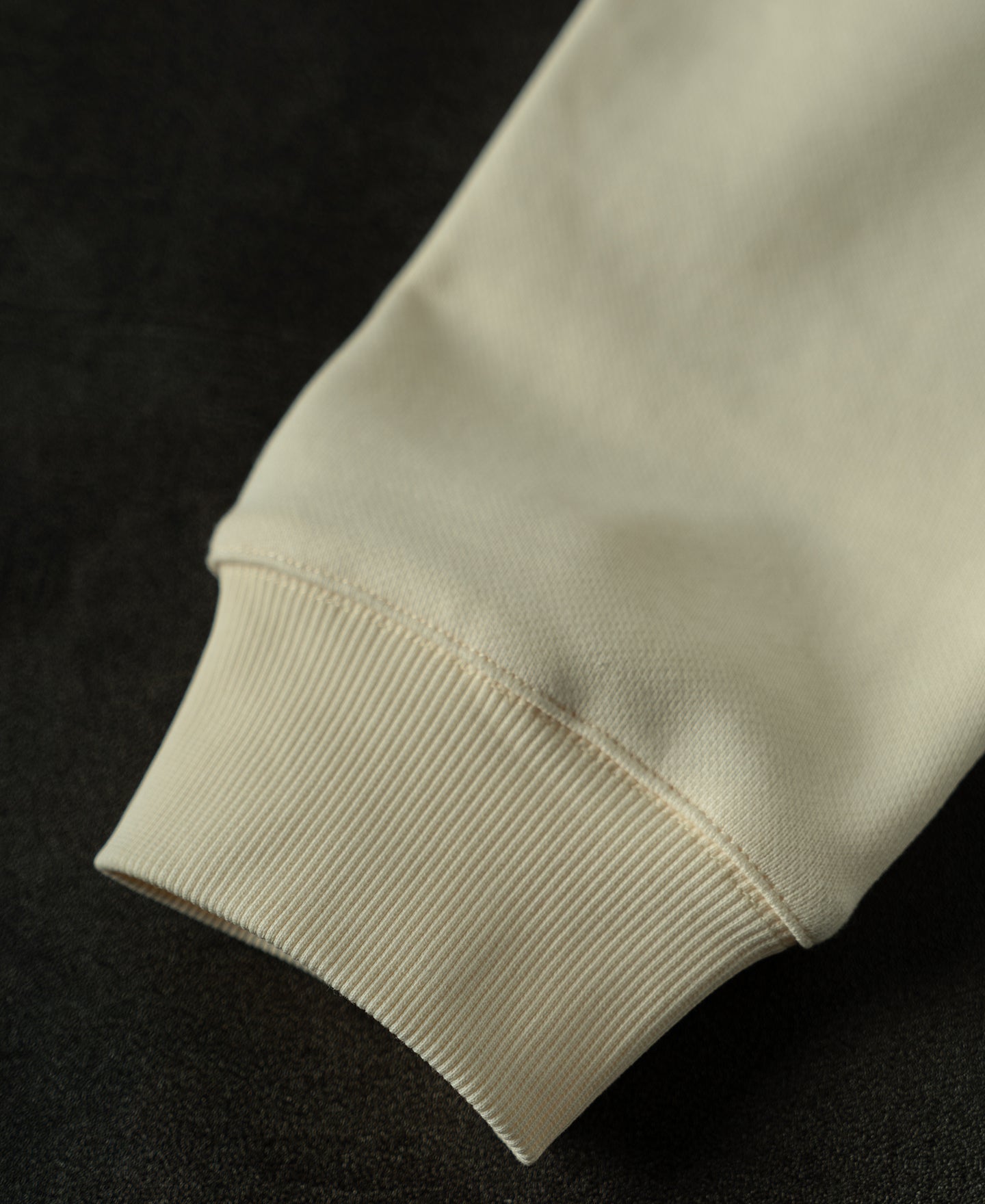 Vintage Baseball Collar Quarter-Zip Sweatshirt - Apricot