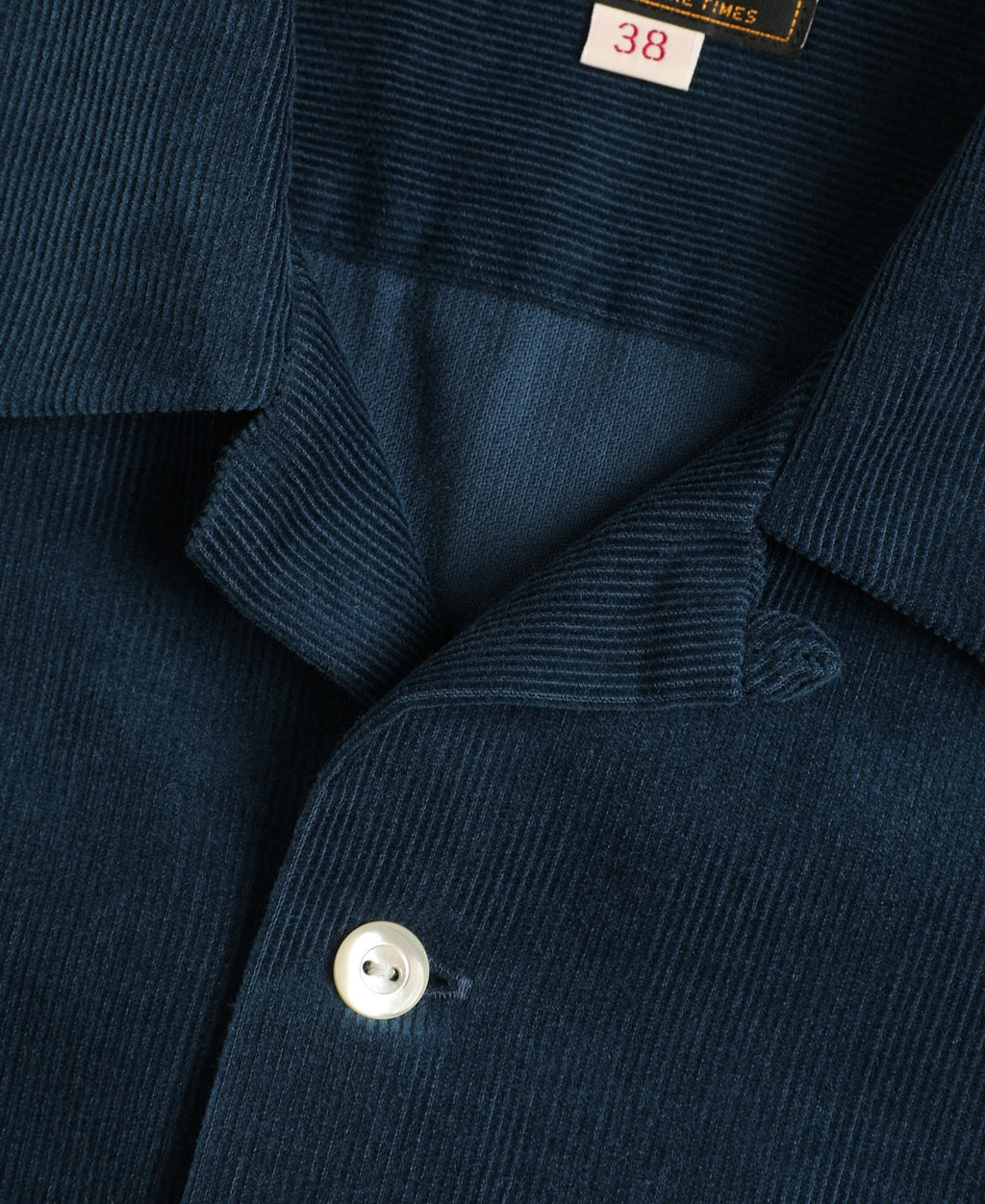 Corduroy Open Collar Shirt - Indigo
