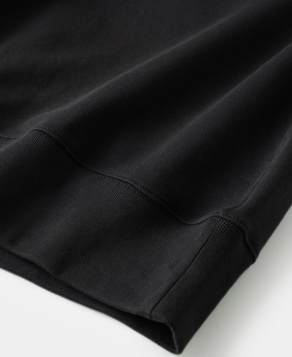 1940s Plain Set-in Crewneck Sweatshirt - Black