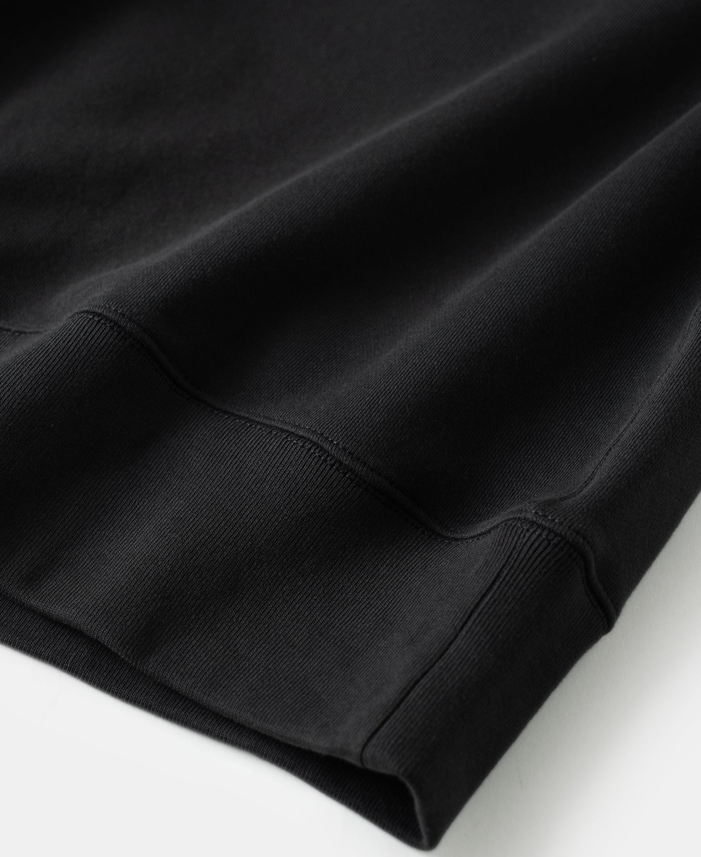 1940s Plain Set-in Crewneck Sweatshirt - Black