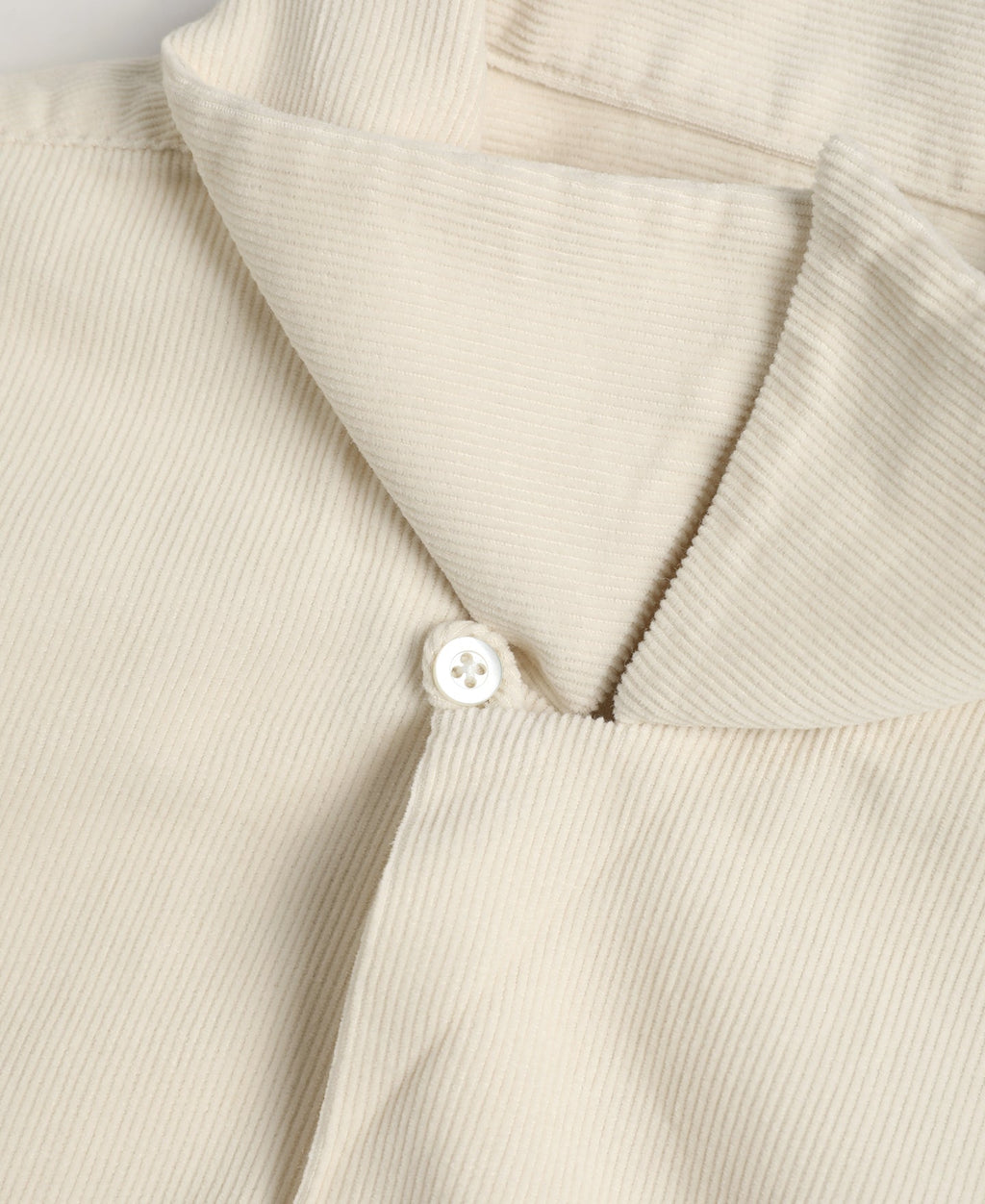 Corduroy Open Collar Shirt - Cream