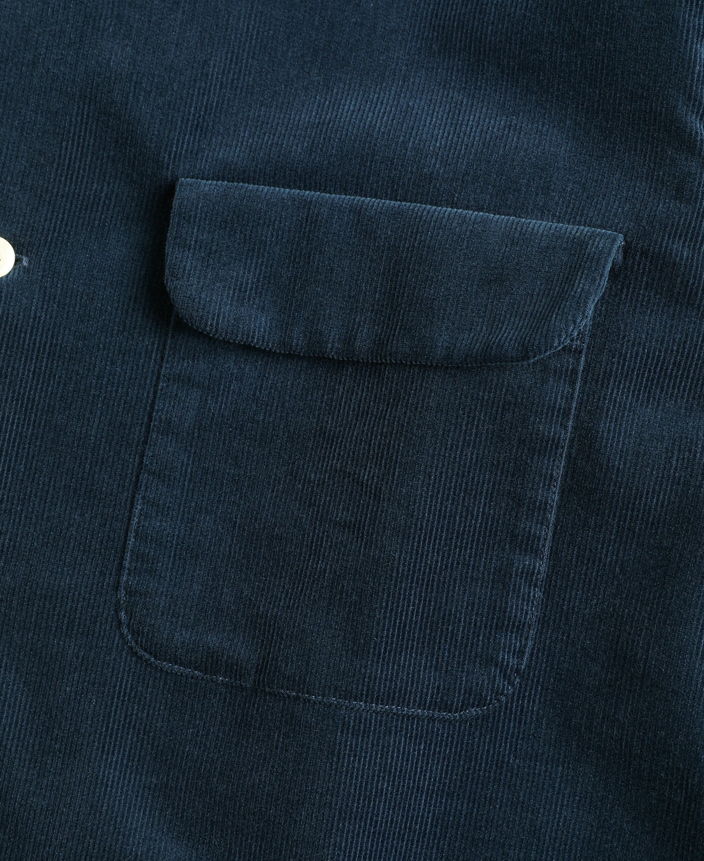 Corduroy Open Collar Shirt - Indigo