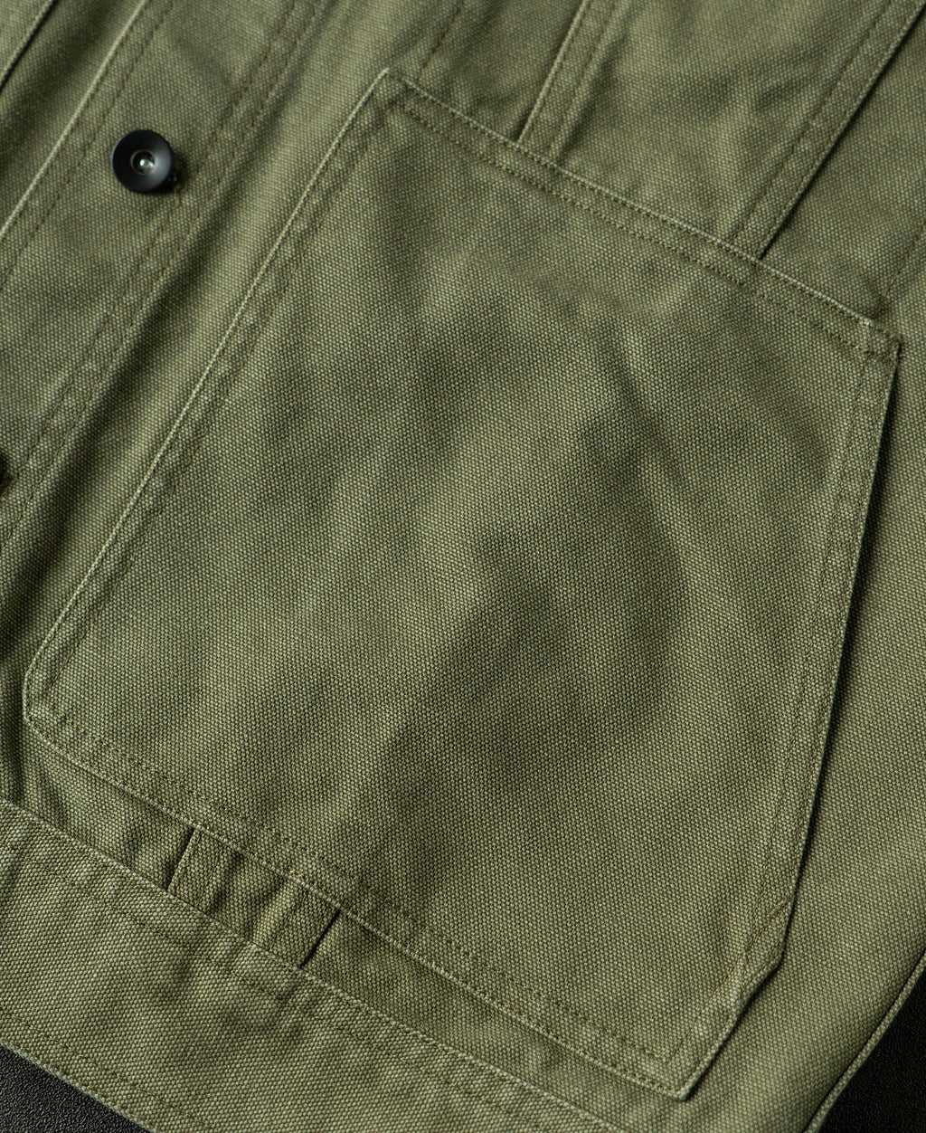 Classic Canvas Cruiser Cropped Jacket - Olive