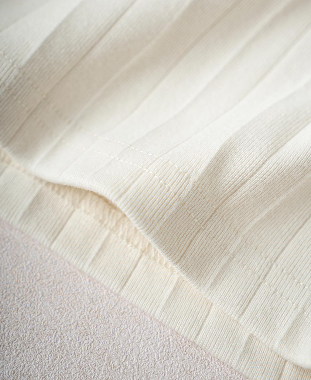 Heavyweight Ribbed Cotton Pocket T-Shirt - Oatmeal White