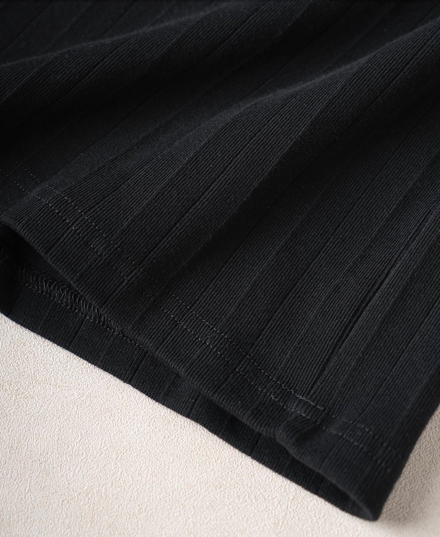 Heavyweight Ribbed Cotton Pocket T-Shirt - Vintage Black