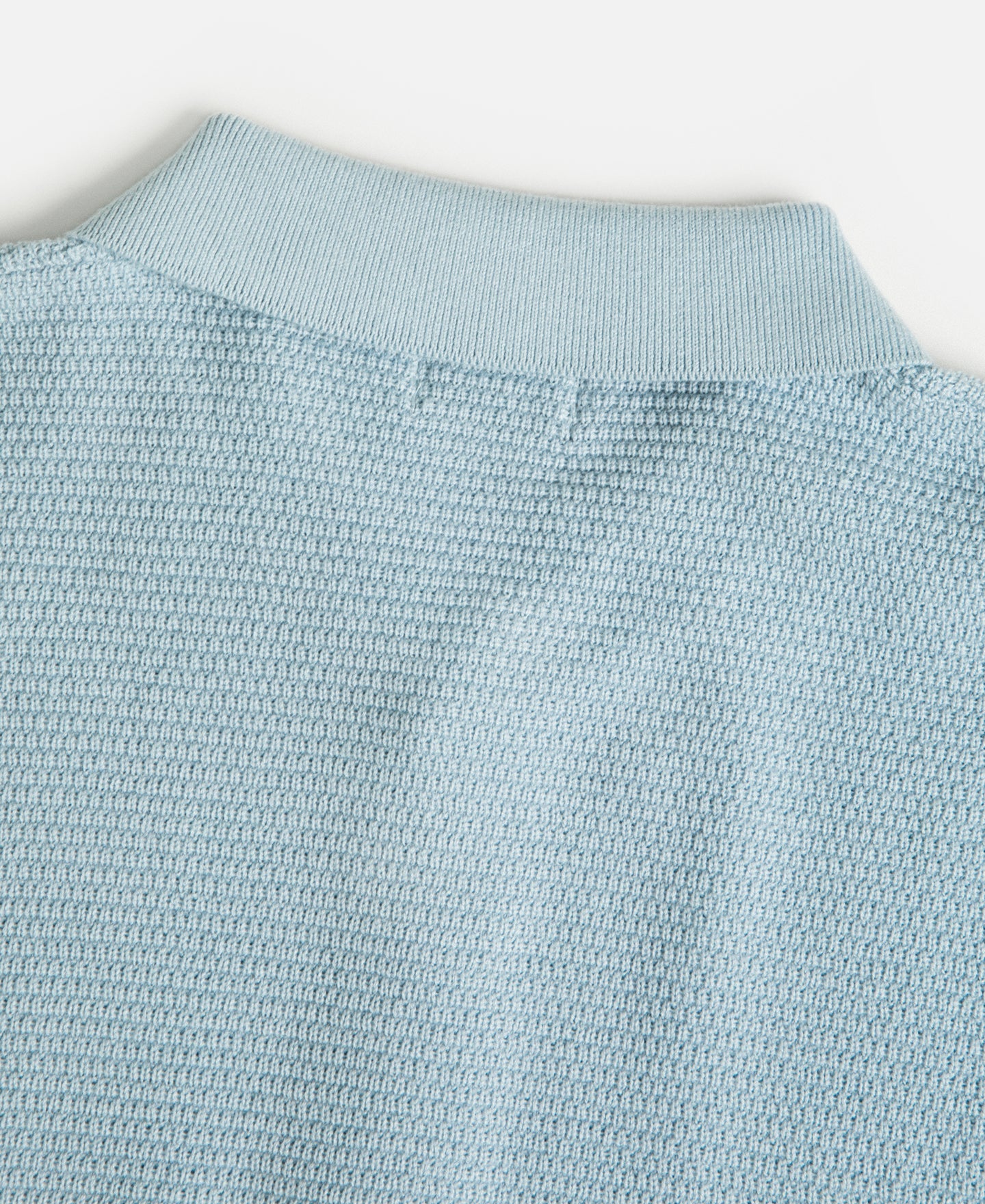 Jacquard Short Sleeve Polo Shirt - Light Blue