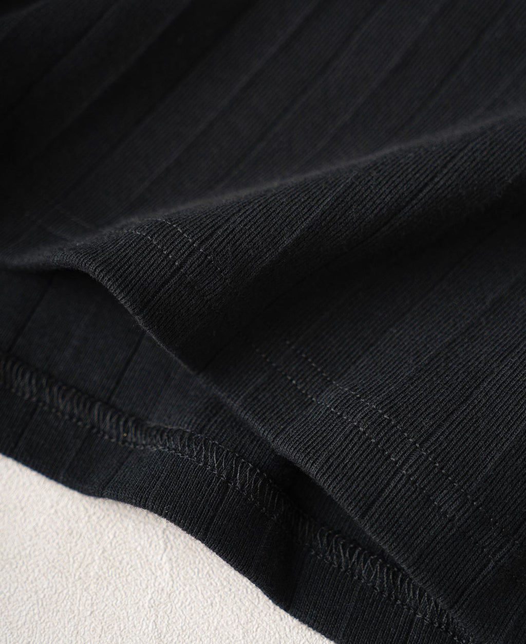 Heavyweight Ribbed Cotton Pocket T-Shirt - Vintage Black