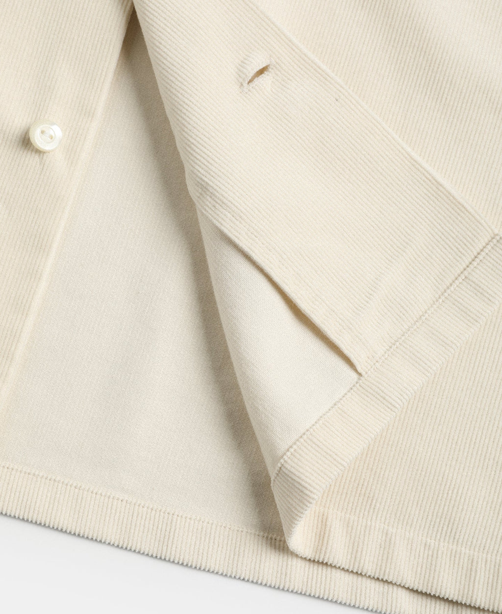 Corduroy Open Collar Shirt - Cream