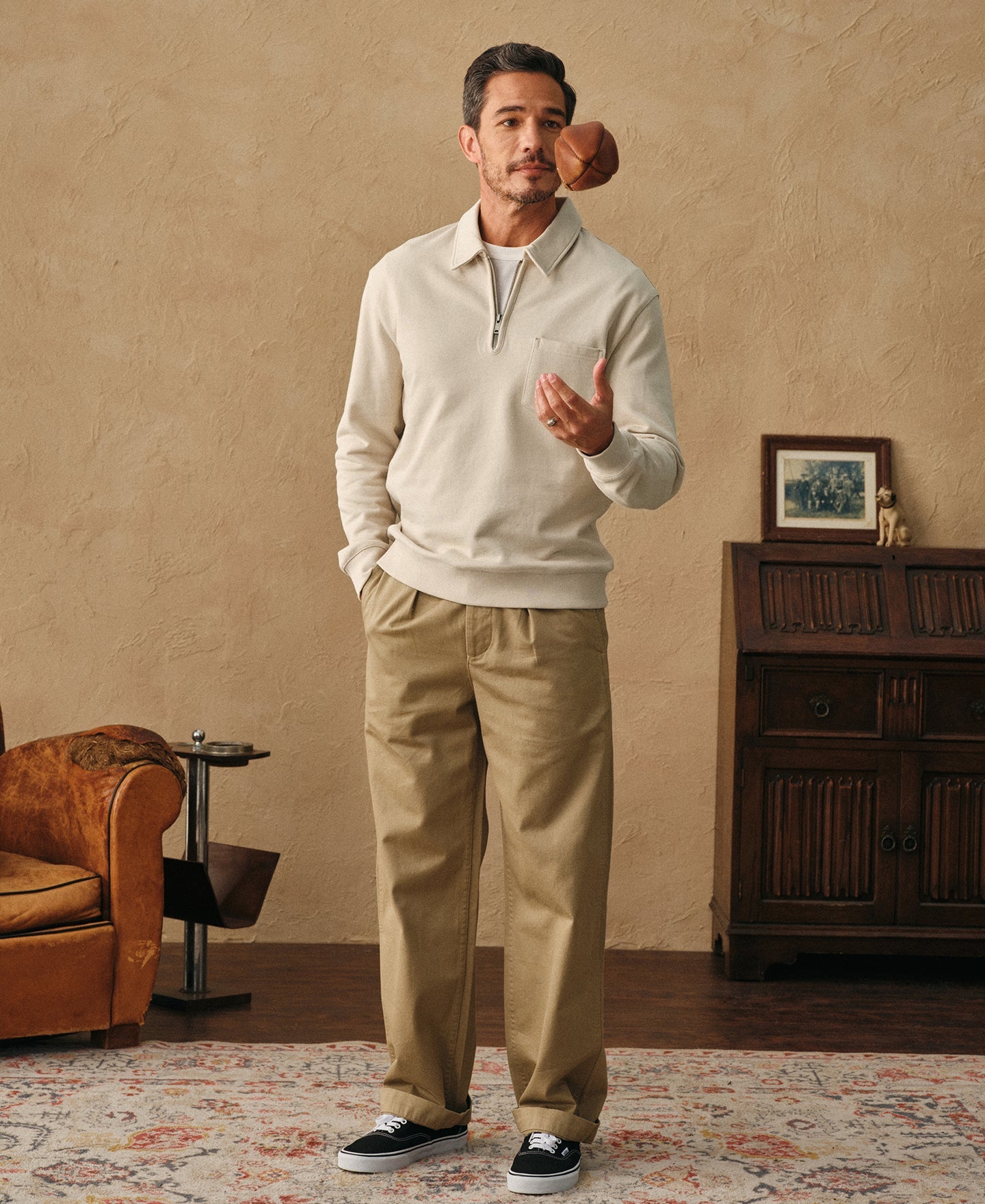 Heavyweight Quarter-Zip Collar Sweatshirt - Ivory