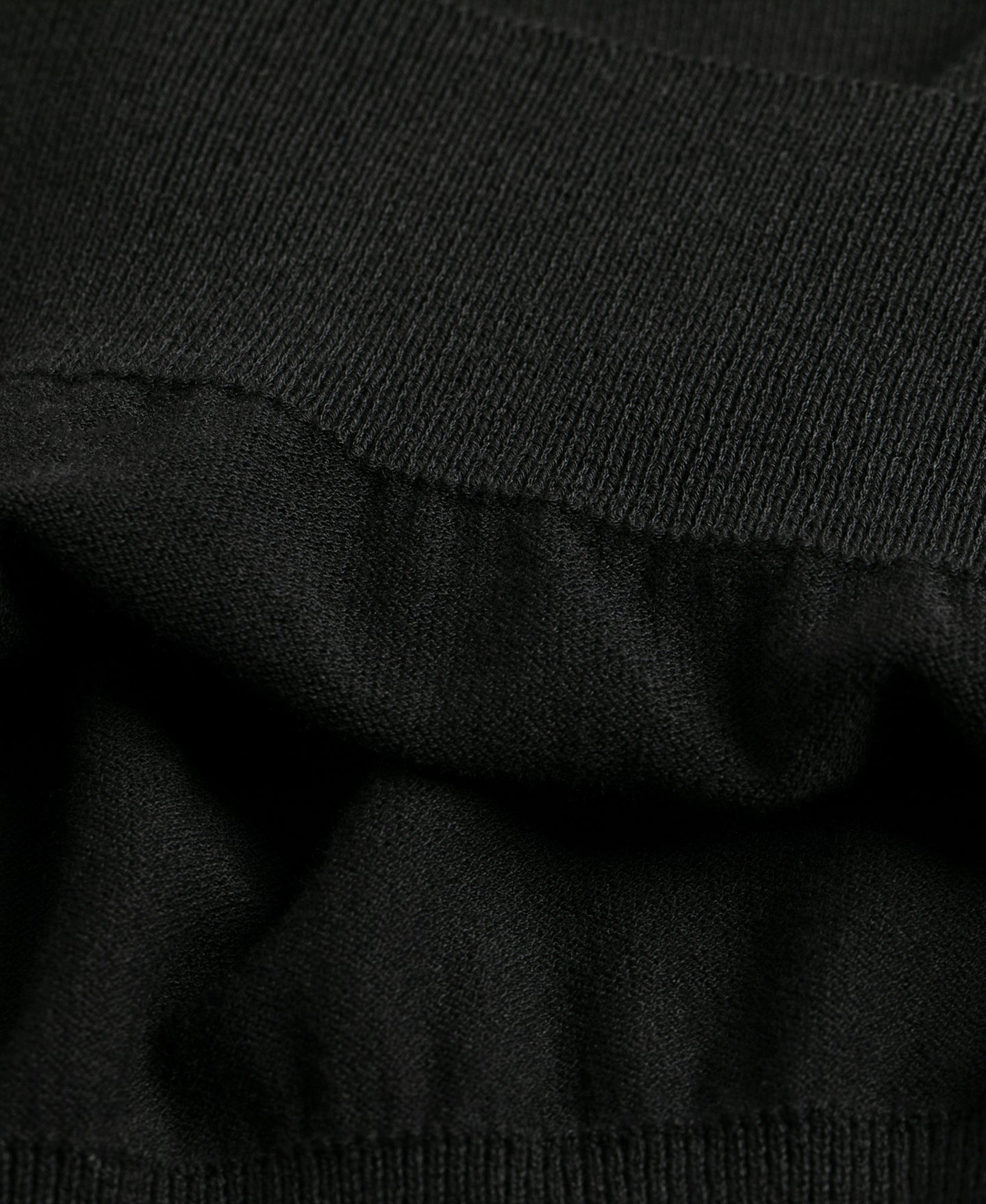 High-Twist Cotton Knit Polo - Black