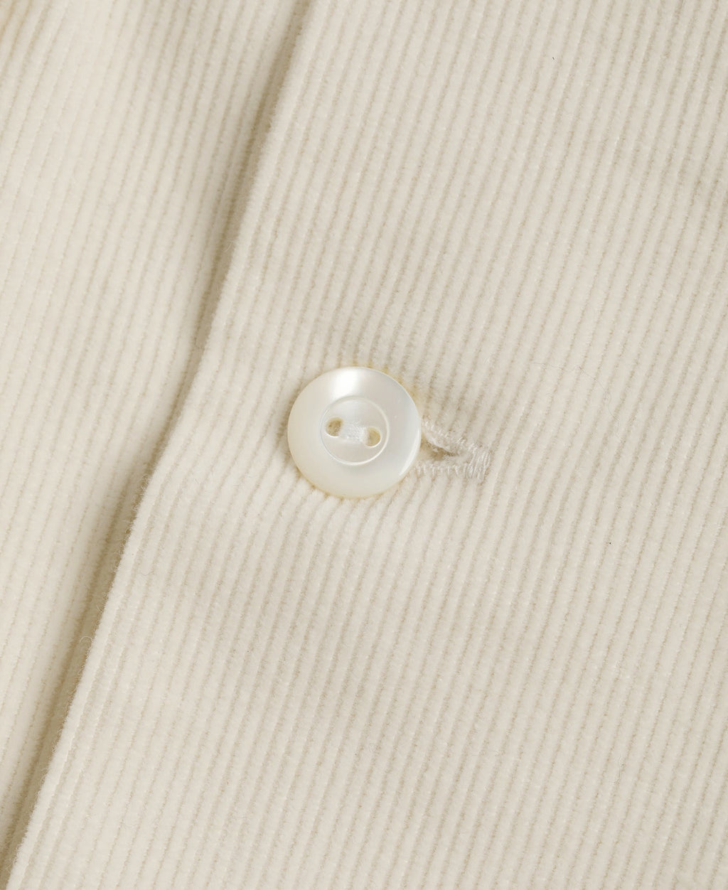 Corduroy Open Collar Shirt - Cream