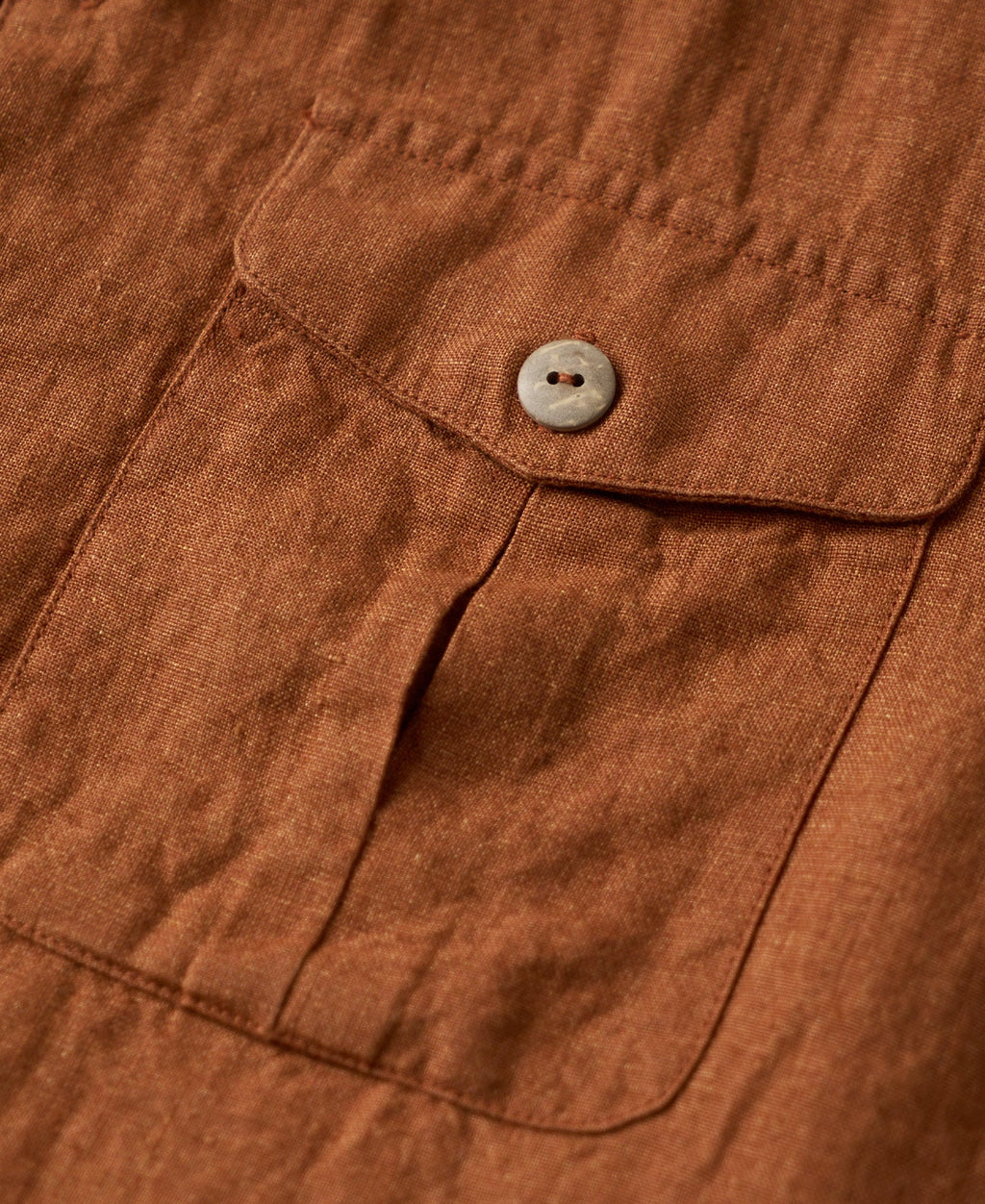 Yarn-dyed Linen Camp-Collar Shirt - Red