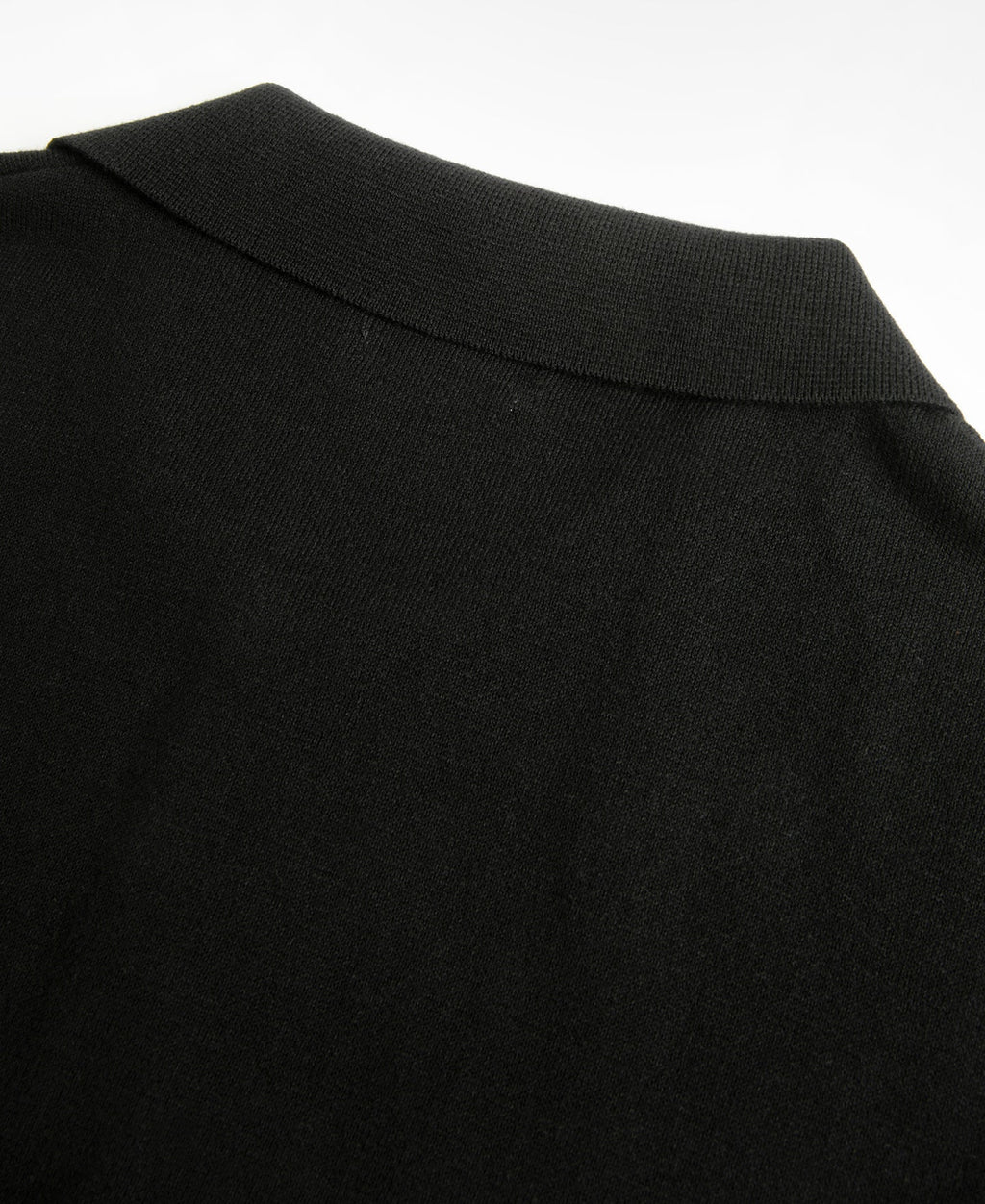 High-Twist Cotton Knit Polo - Black