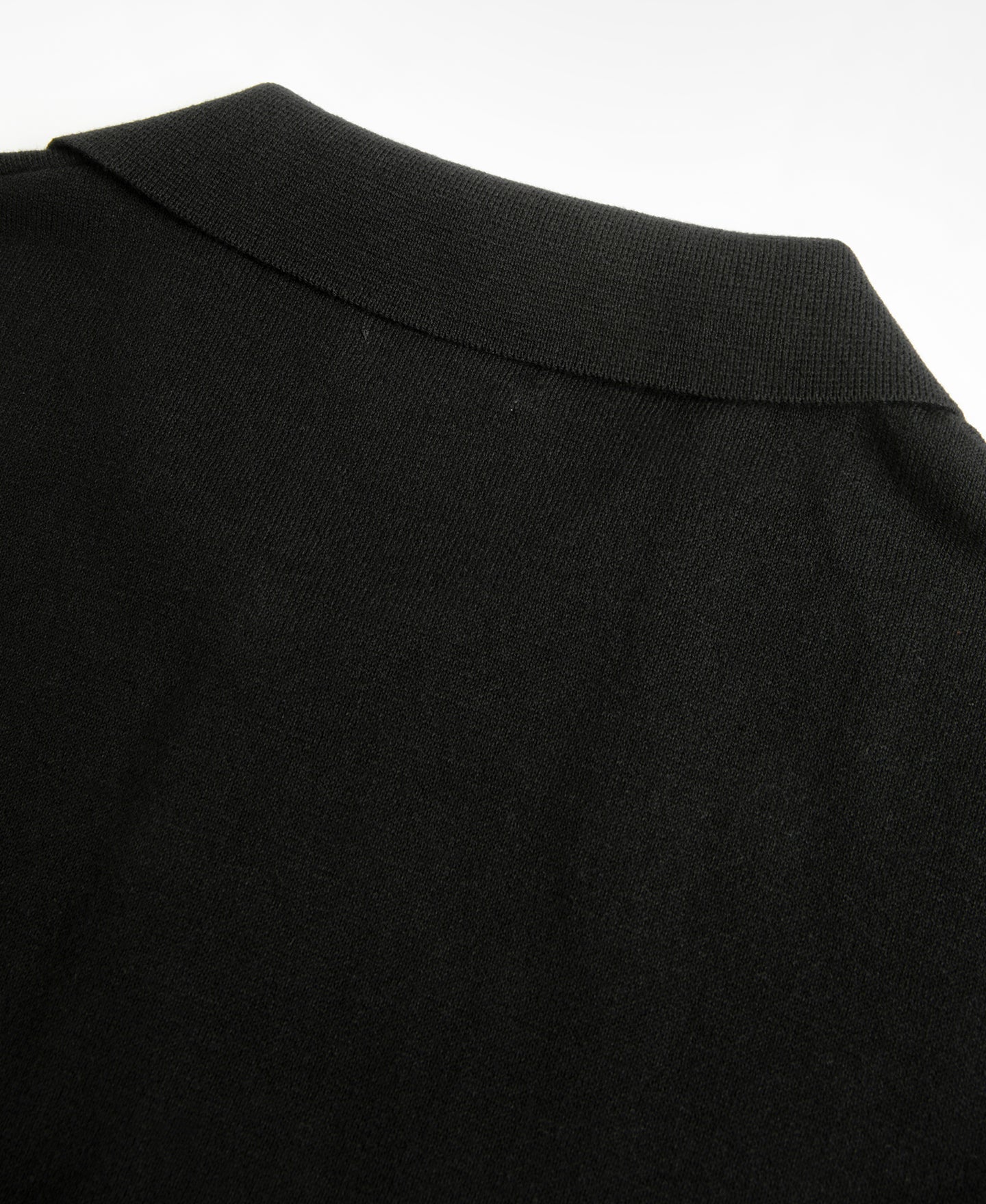 High-Twist Cotton Knit Polo - Black