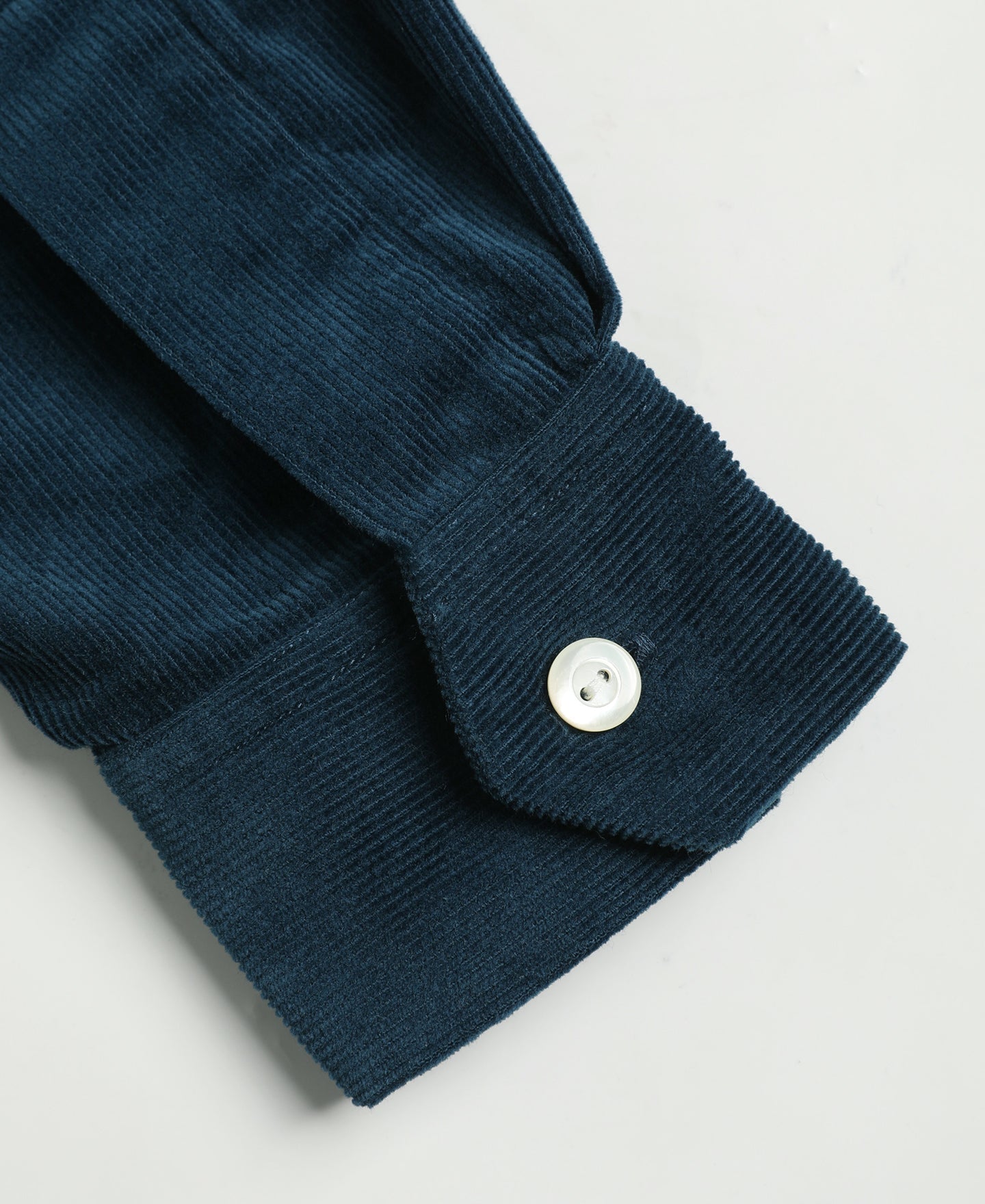 Corduroy Open Collar Shirt - Indigo