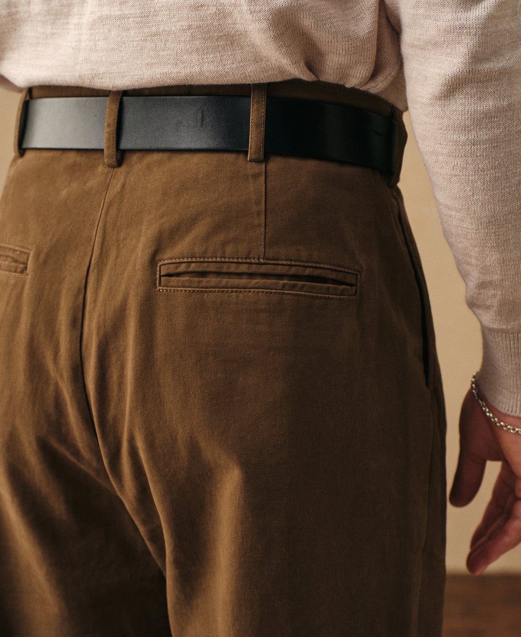 Classic Fit Two-Pleated Chino - Brown