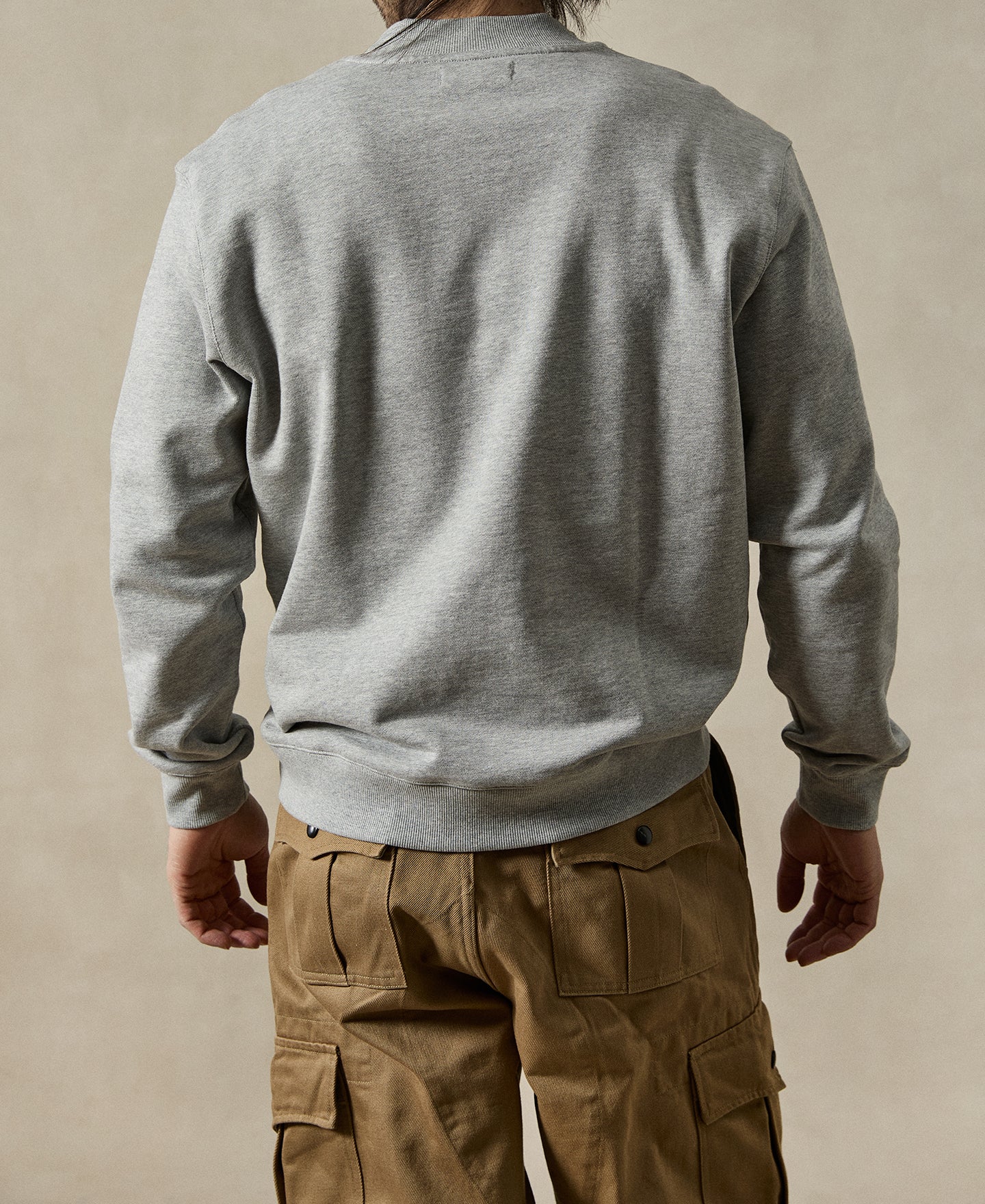 Vintage Baseball Collar Quarter-Zip Sweatshirt - Gray