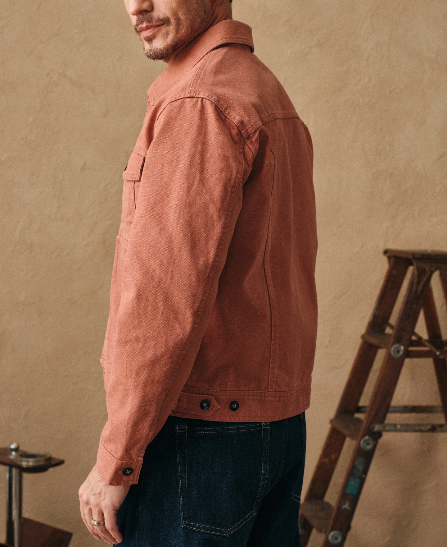 Classic Canvas Cruiser Cropped Jacket - Clay