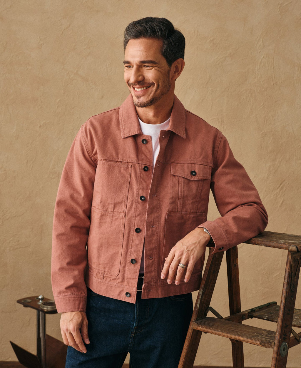 Classic Canvas Cruiser Cropped Jacket - Clay