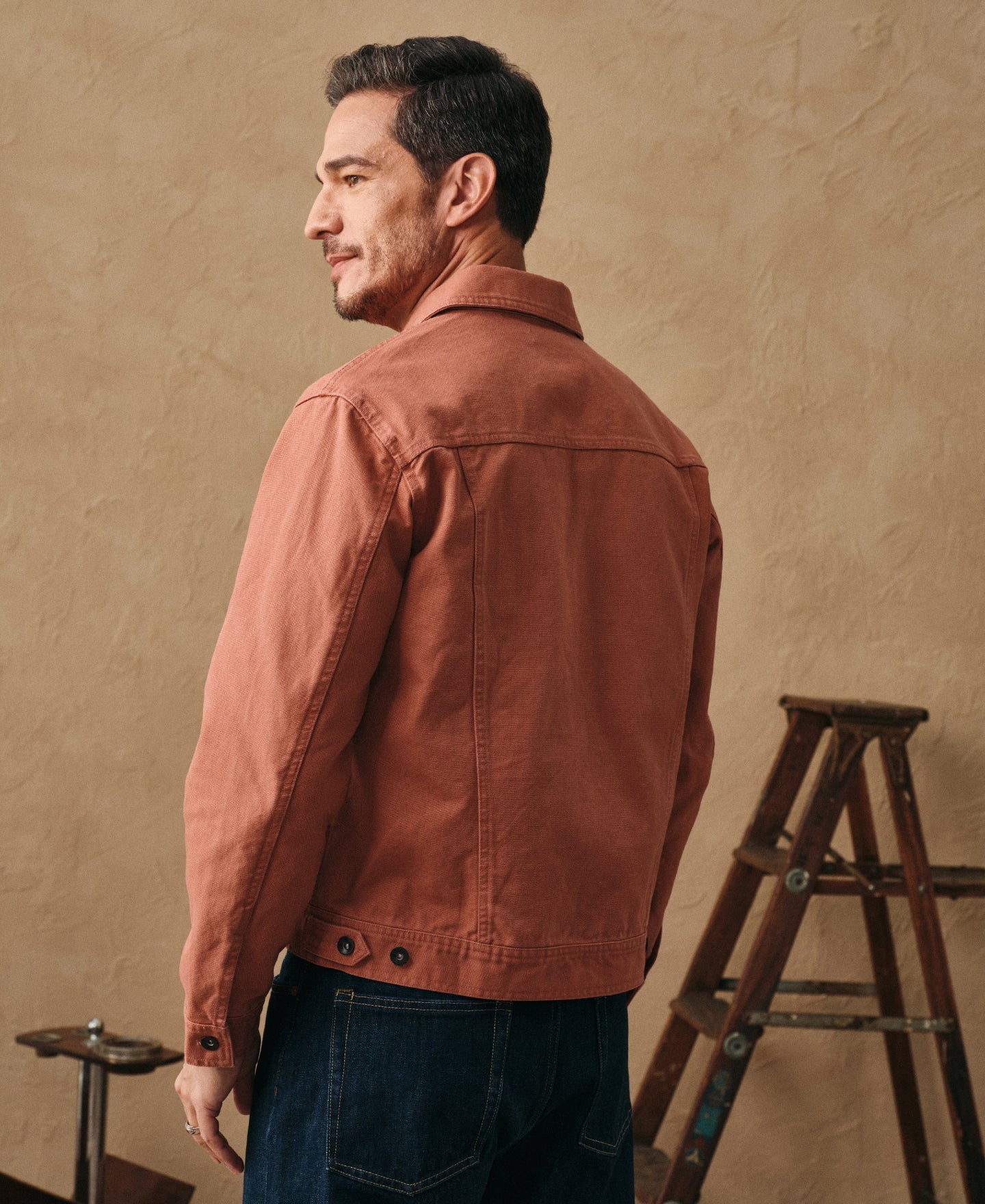Classic Canvas Cruiser Cropped Jacket - Clay