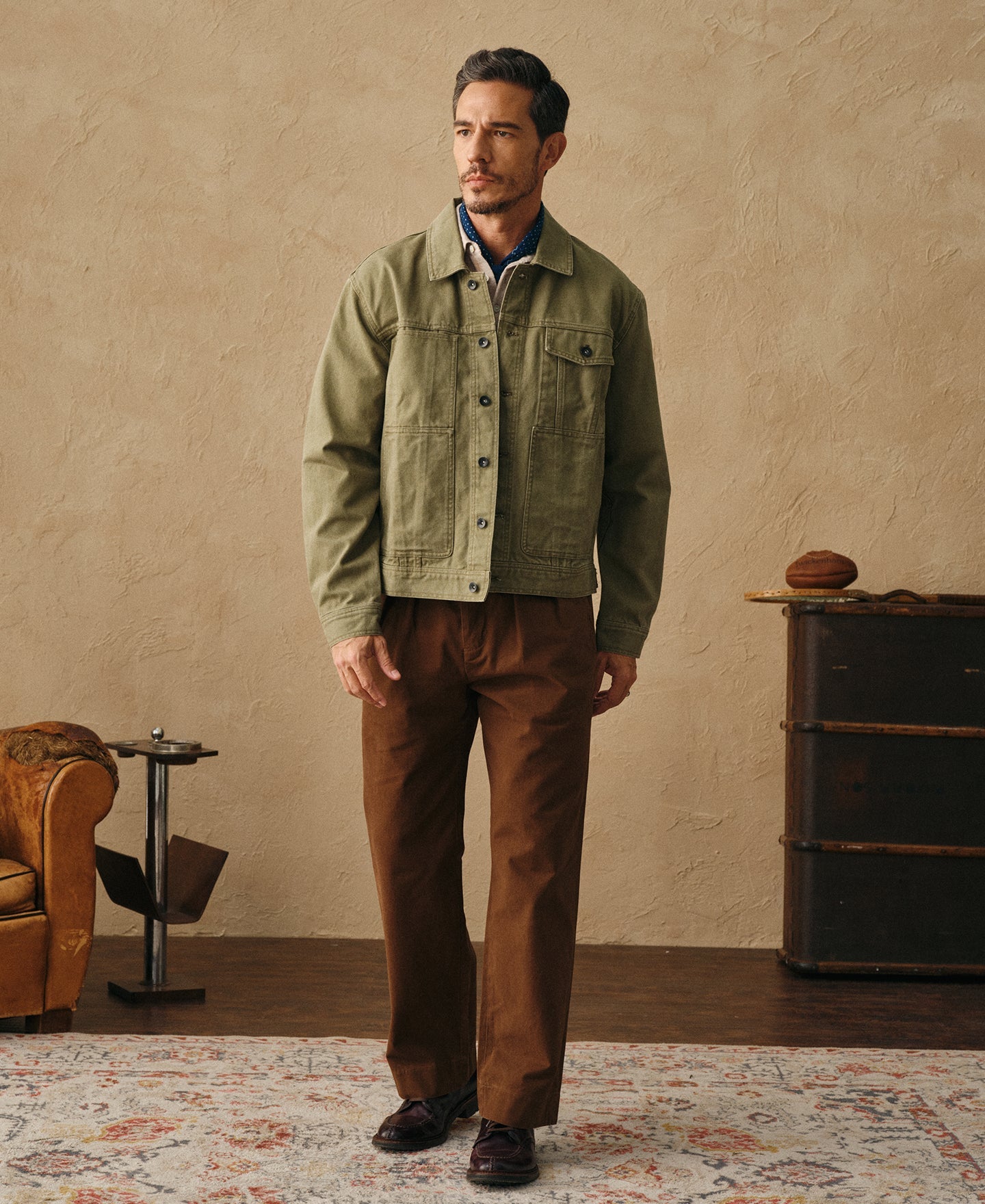 Classic Canvas Cruiser Cropped Jacket - Olive