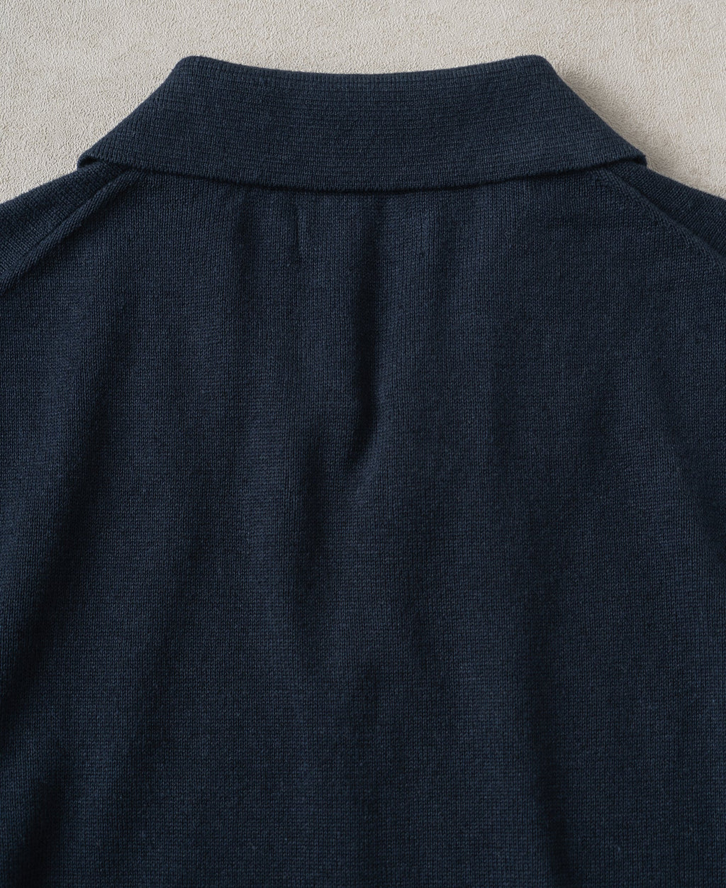 Linen Cotton Blend Knit Johnny Collar Polo - Indigo