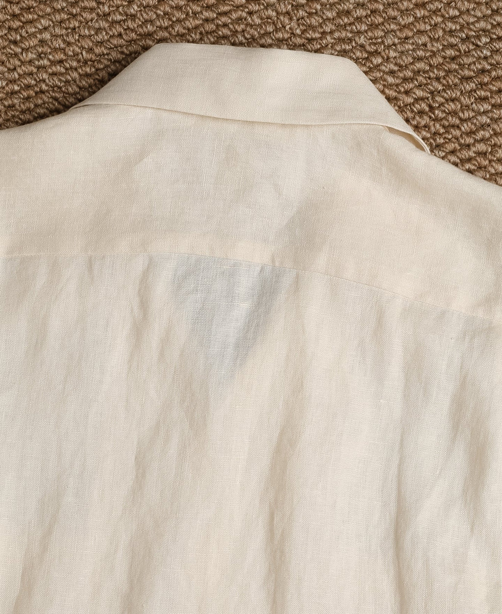 Cuban Collar Linen Shirt - Apricot