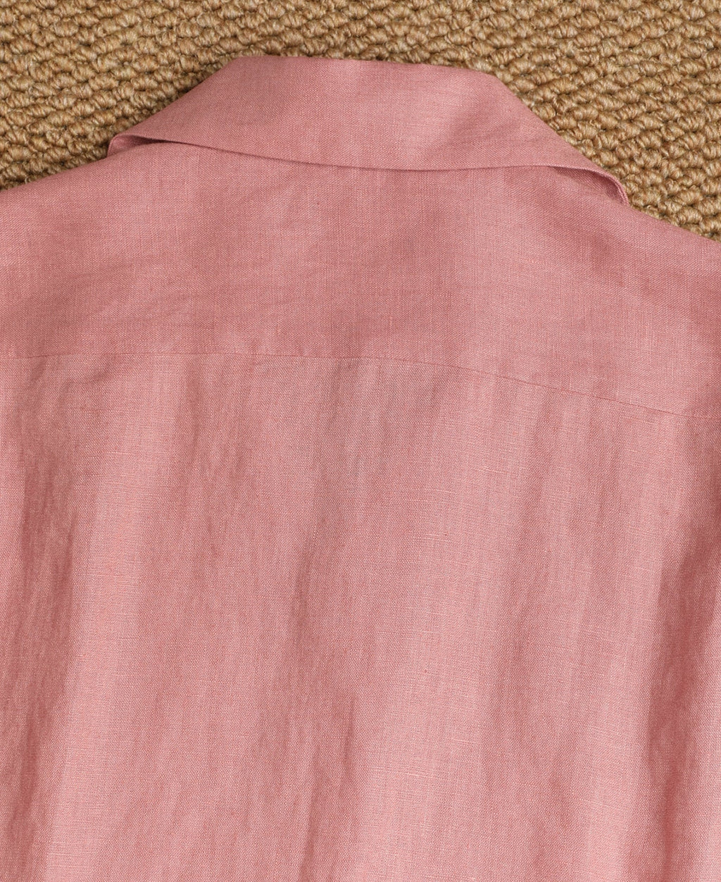 Cuban Collar Linen Shirt - Pink