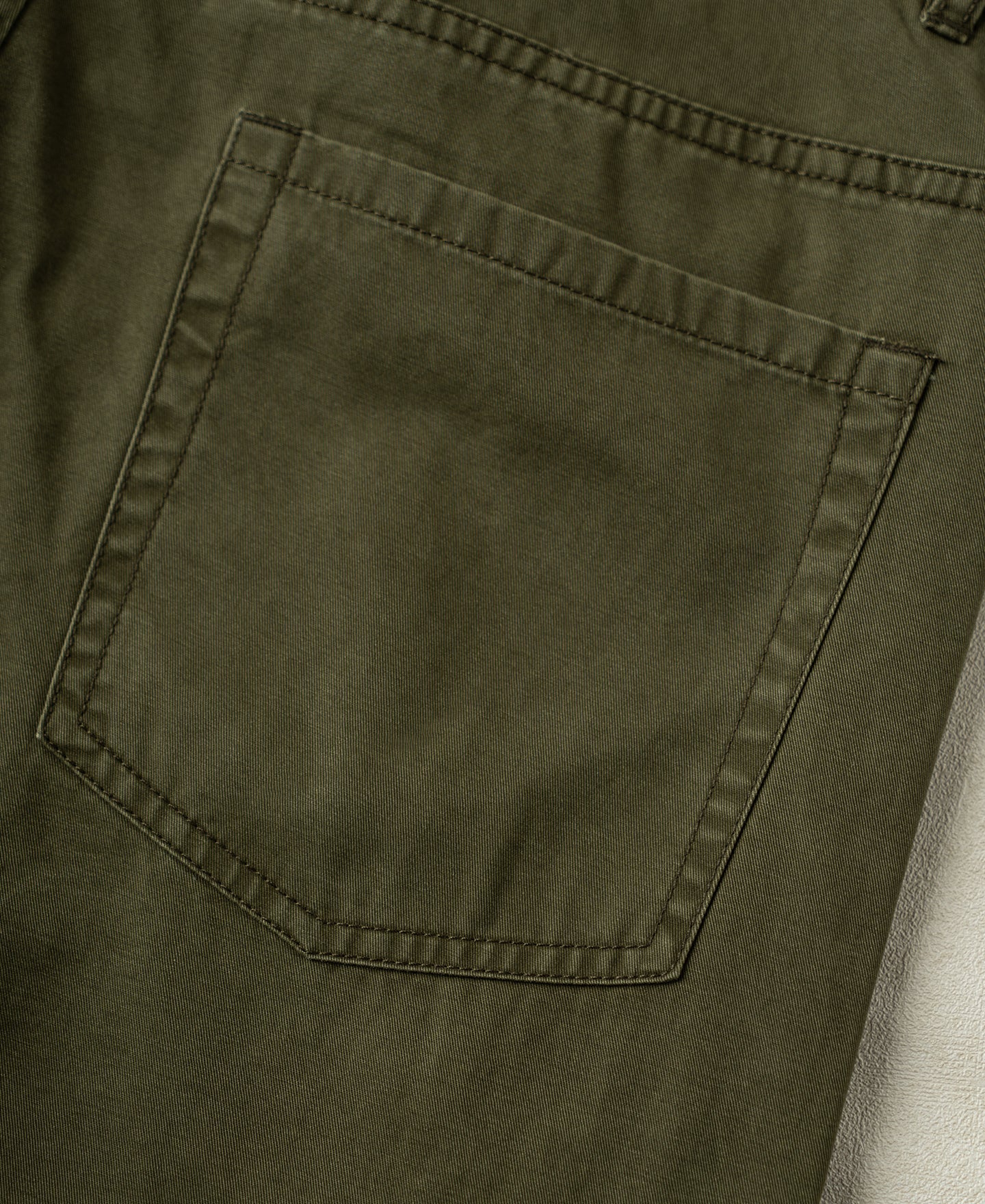 Vintage Washed Tapered 5-Pocket Pants - Olive