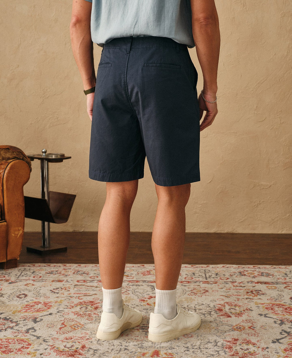 1930s Washed Officer Chino Shorts - Navy