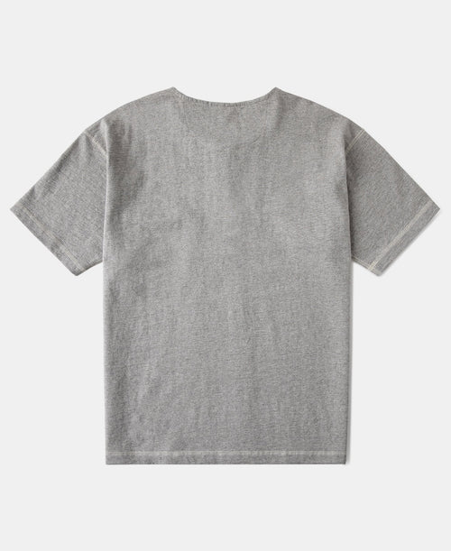 1940s Slub Cotton Henley Pocket T-Shirt - Gray