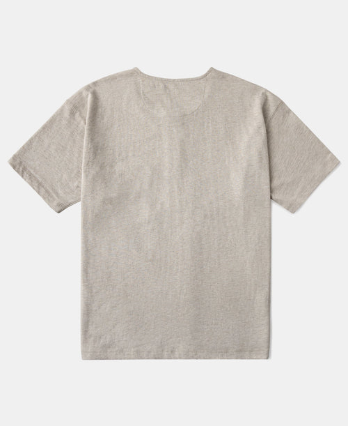 1940s Slub Cotton Henley Pocket T-Shirt - Oats
