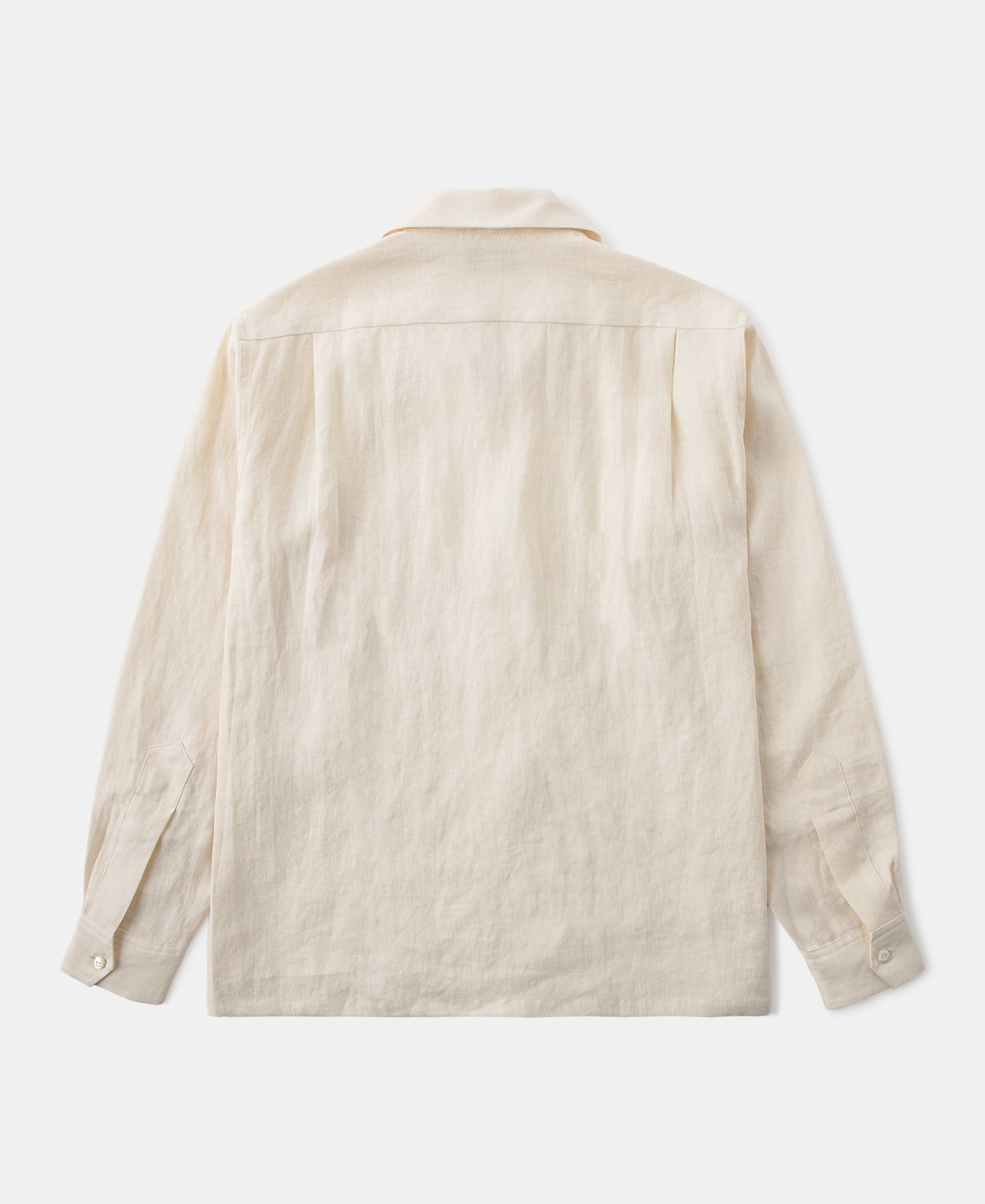 Cuban Collar Linen Shirt - Apricot