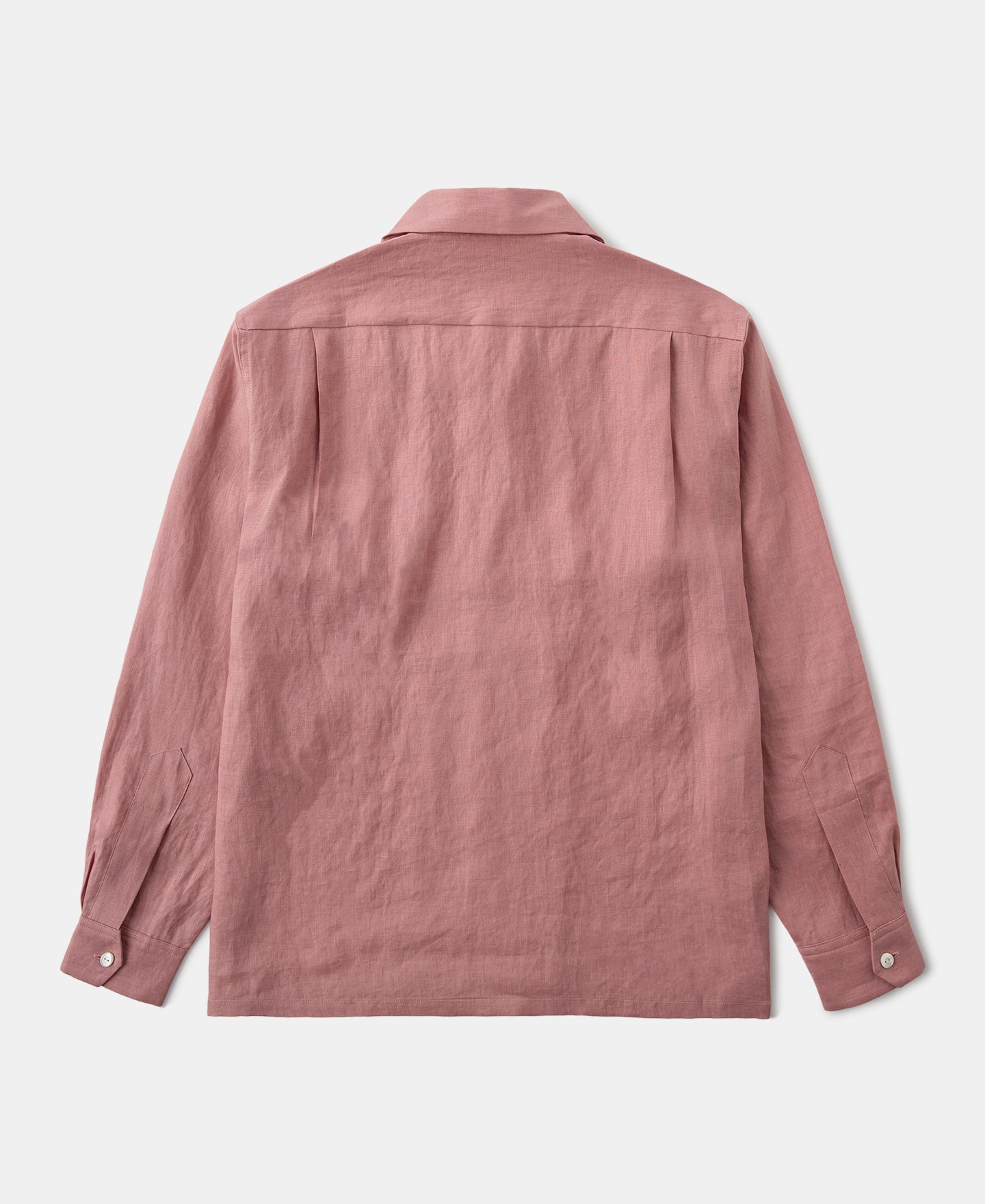Cuban Collar Linen Shirt - Pink